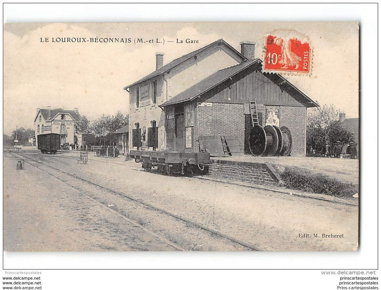 CPA 49 Le Louroux Béconnais La Gare Ligne D 'Angers Candé - Le Louroux Beconnais