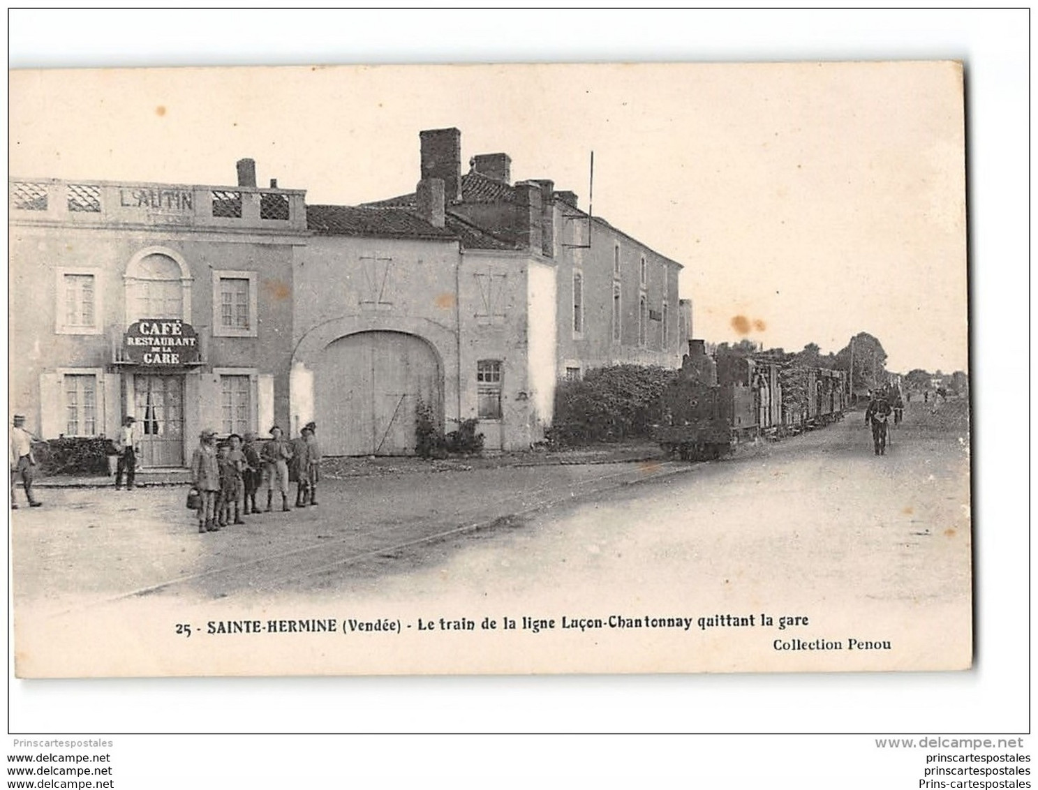 CPA 85 Ste Sainte La Gare Et Le Train Tramway Ligne De Montaigu L'Aiguillon - Sainte Hermine