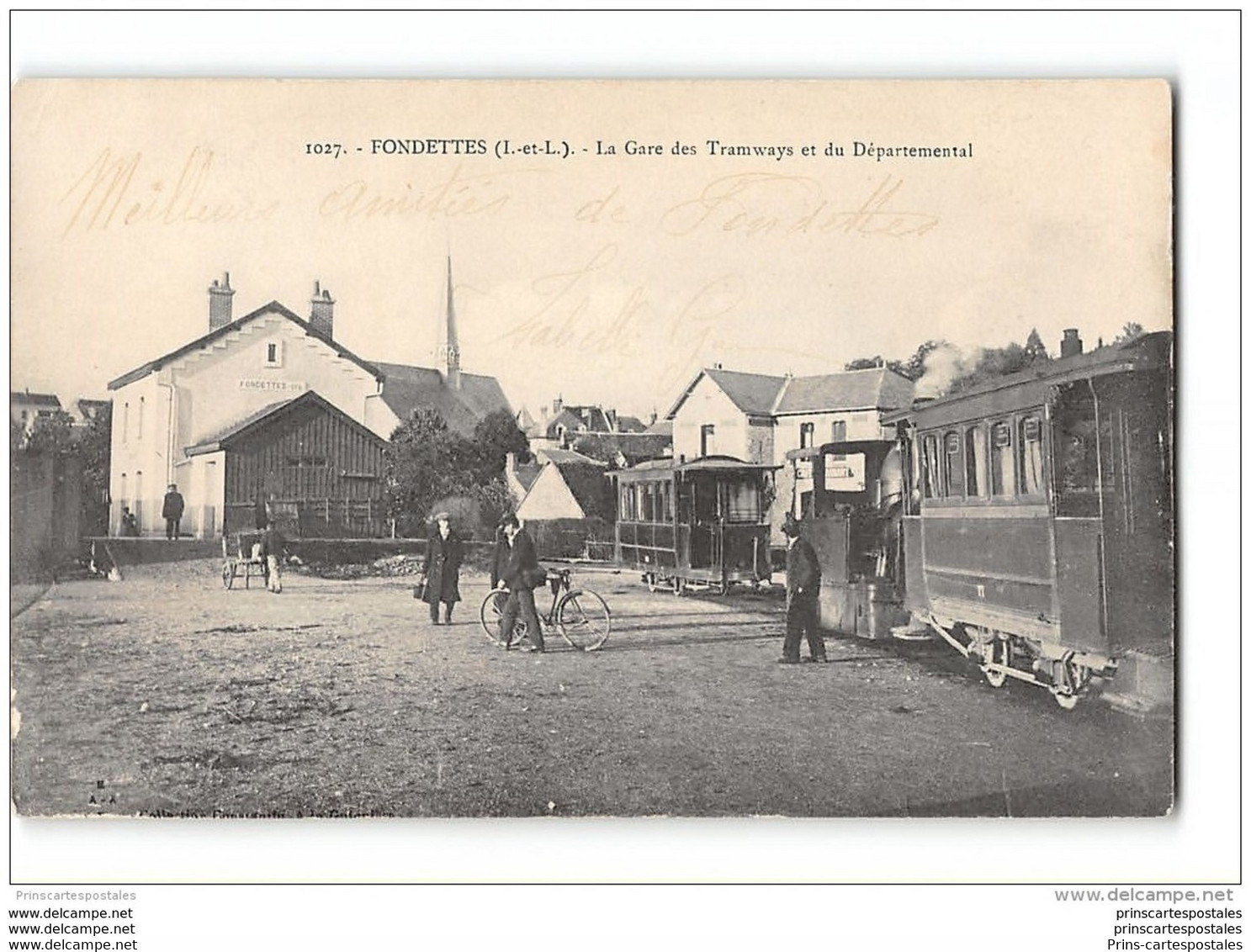 CPA 37 Fondettes La Gare Et Le Train Tramway Ligne De Tours à Luynes - Fondettes