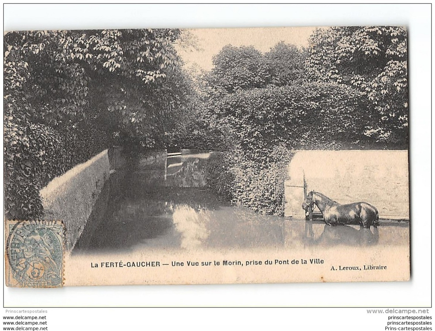 CPA 77 La Ferte Gaucher Vue Sur Le Mortin Prise Du Pont De La Ville - La Ferte Gaucher