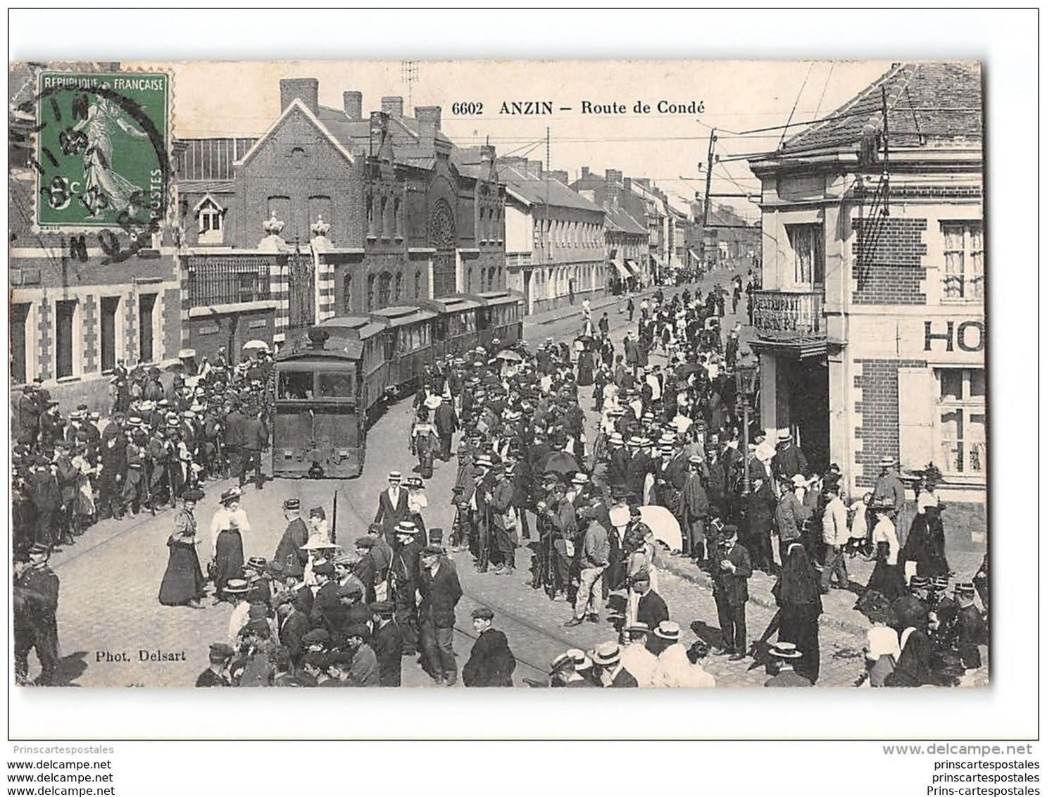 CPA 59 Anzin Route De Condé Et Le Train Tramway Ligne De D'Anzin Bonsecours - Anzin