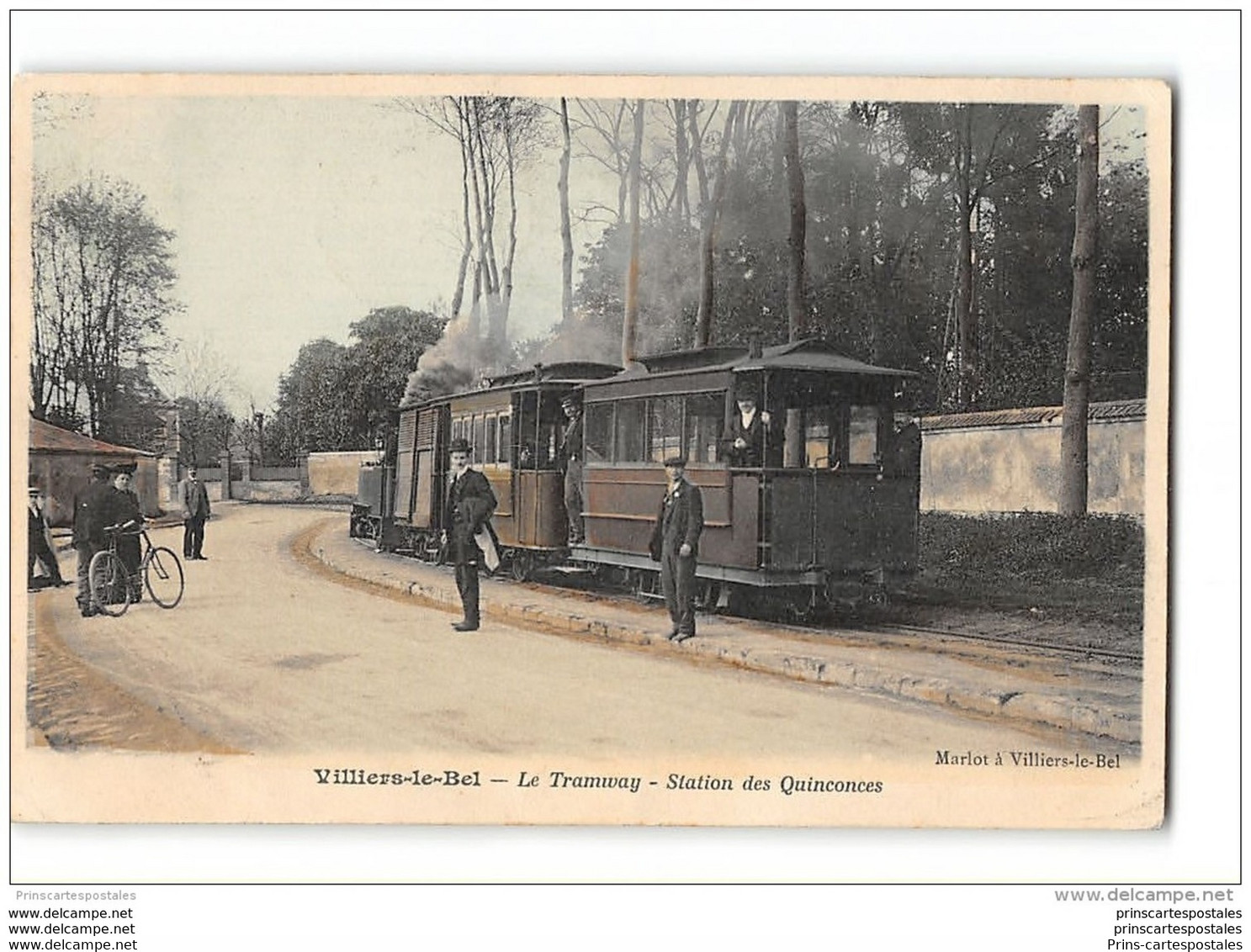 CPA 95 Villiers Le Bel Quinconces La Station Du Train Tramway - Villiers Le Bel