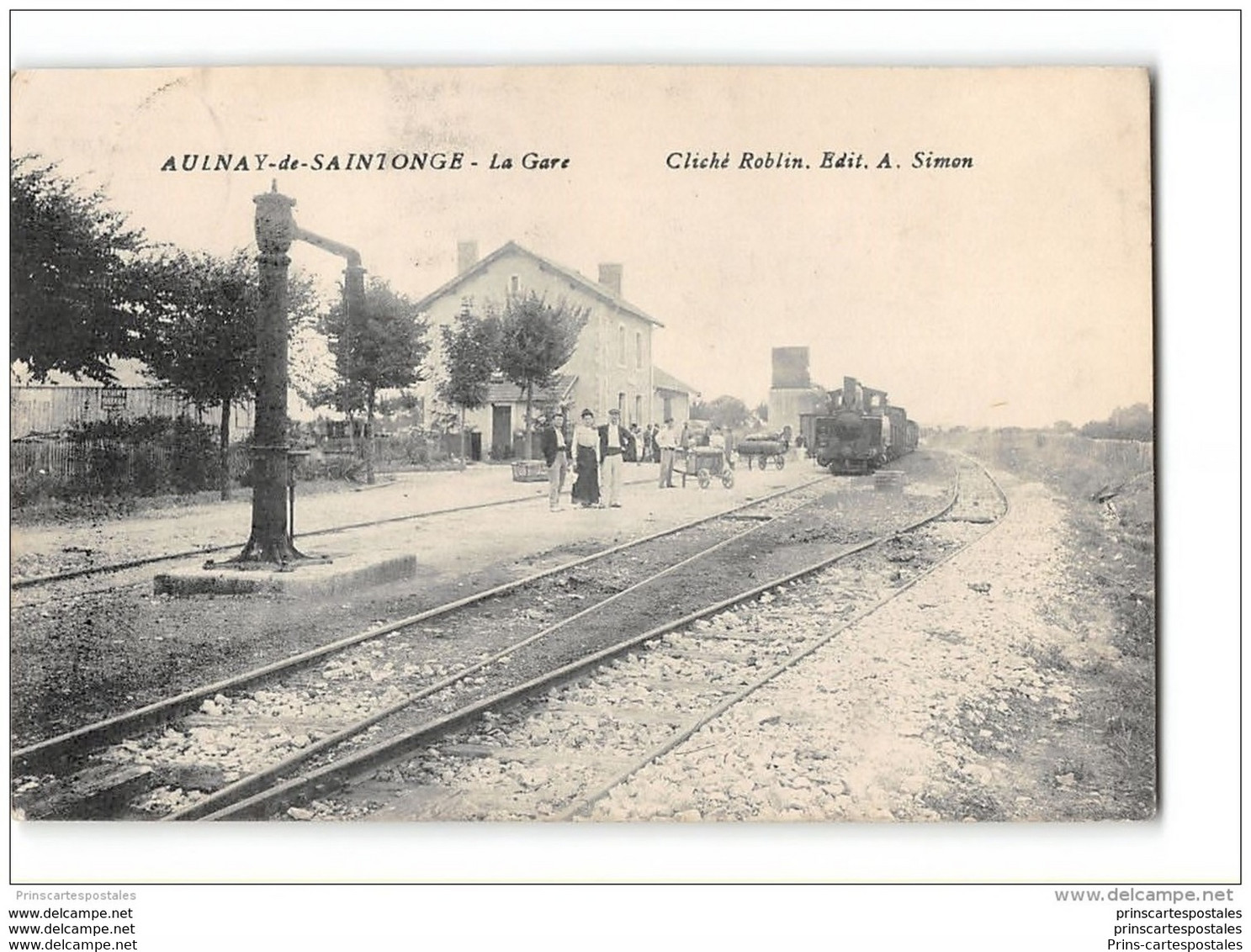 CPA 17 Aulnay De Saintonge La Gare Et Le Train Tramway Ligne De St Jean D'Angely St Saviol - Aulnay