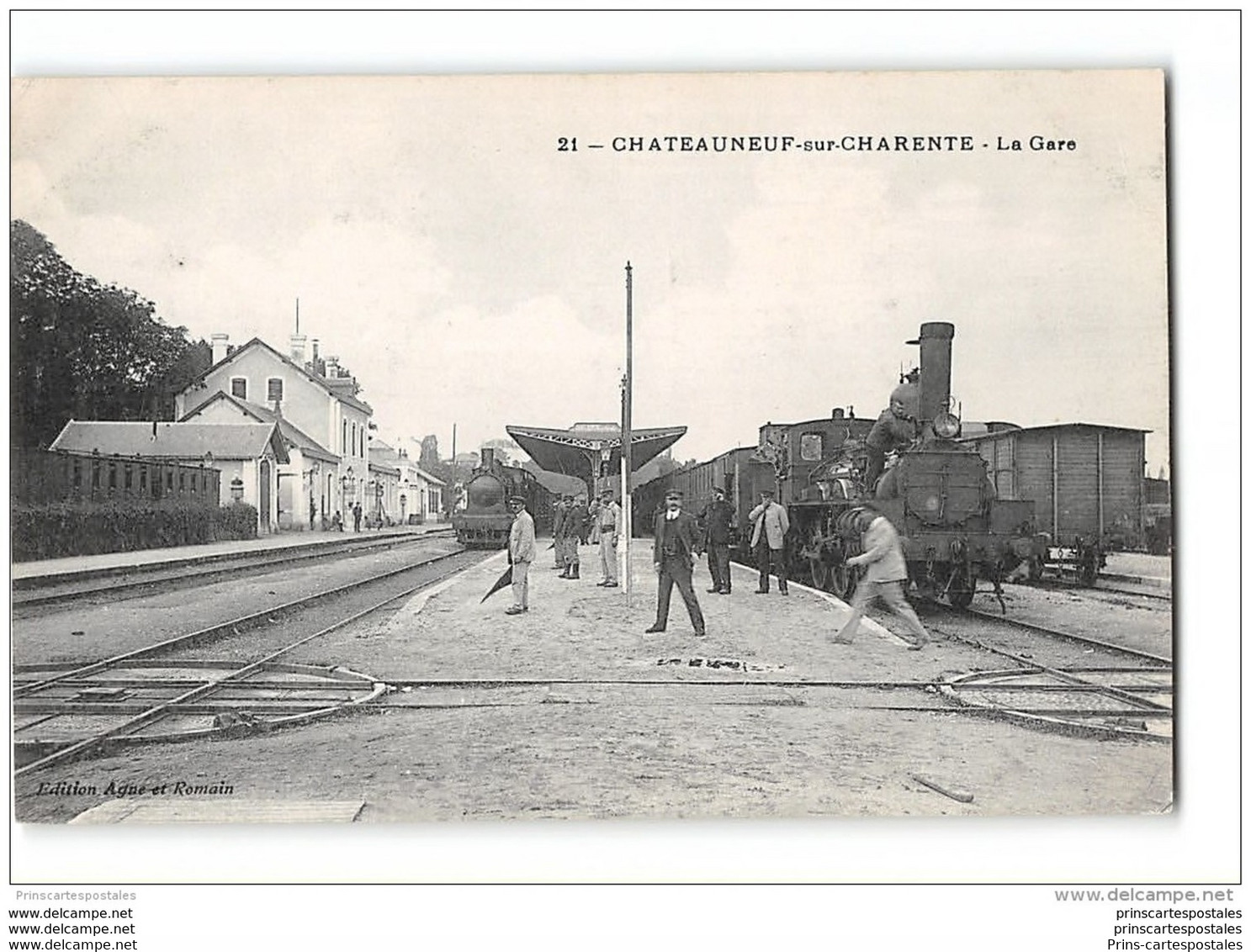 CPA 16 Chateauneuf Sur Charente La Gare Et Le Train - Chateauneuf Sur Charente