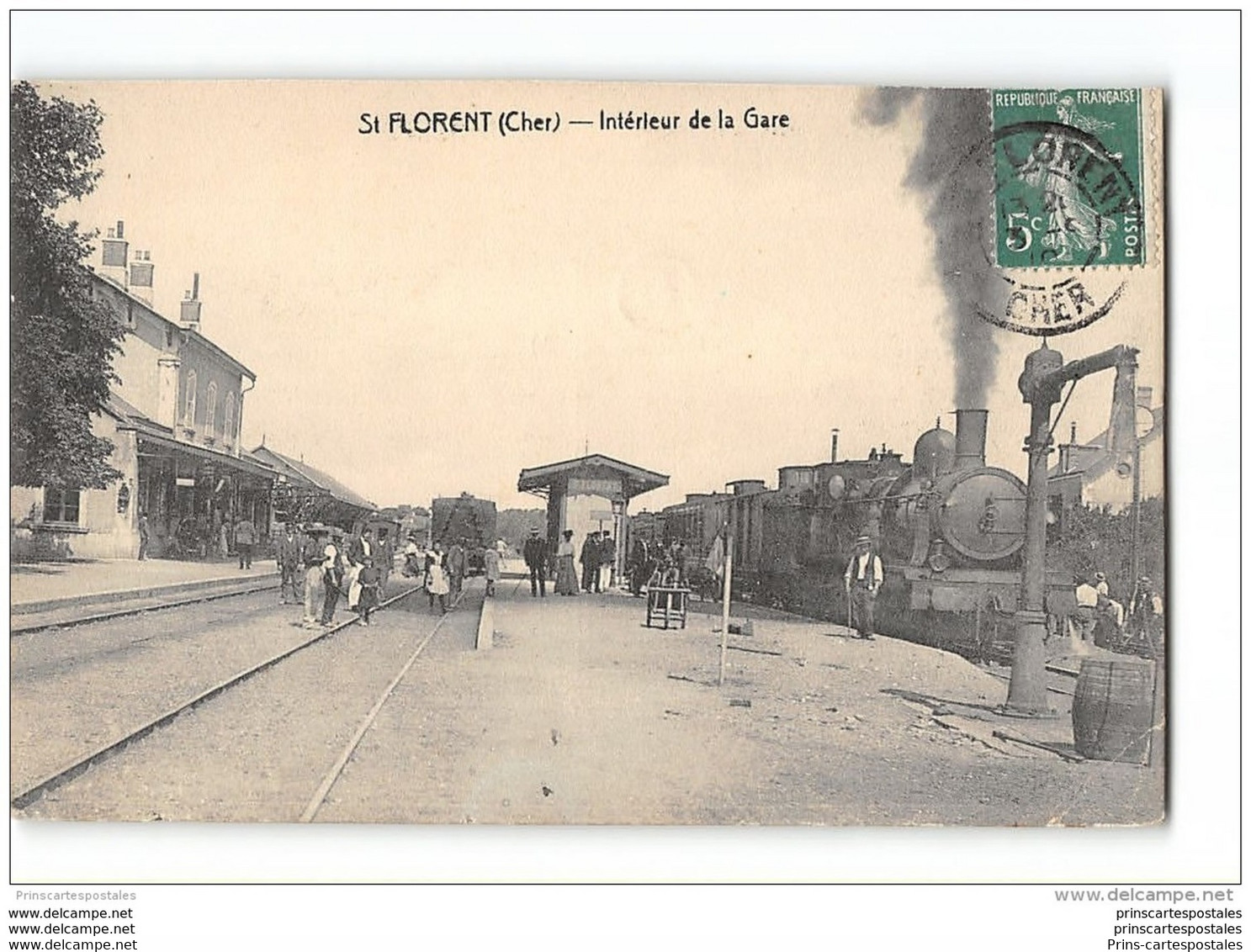 CPA 18 St Saint Florent Sur Cher La Gare Et Le Train - Saint-Florent-sur-Cher