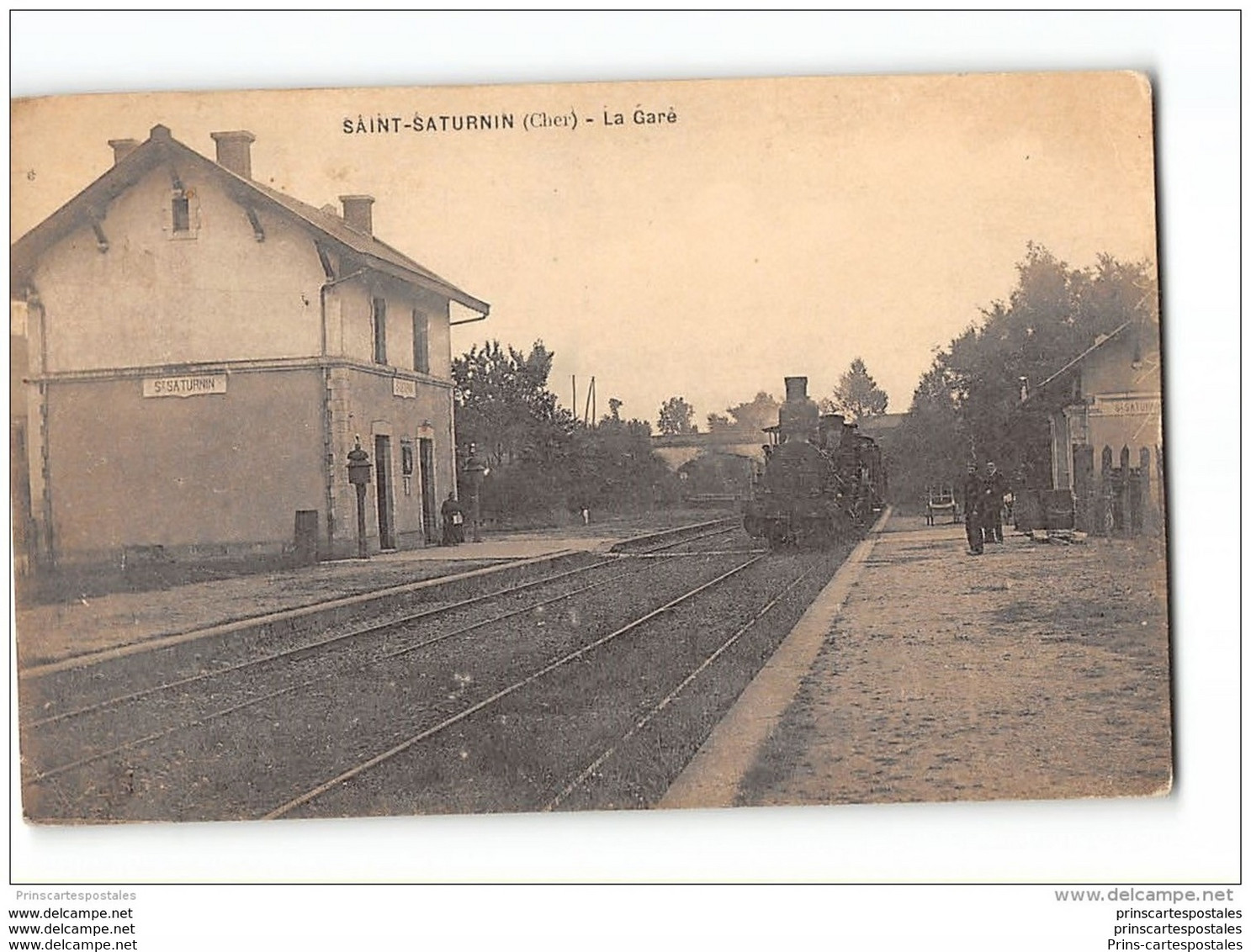 CPA 18 St Saint Saturnin La Gare Et Le Train - Saint-Saturnin