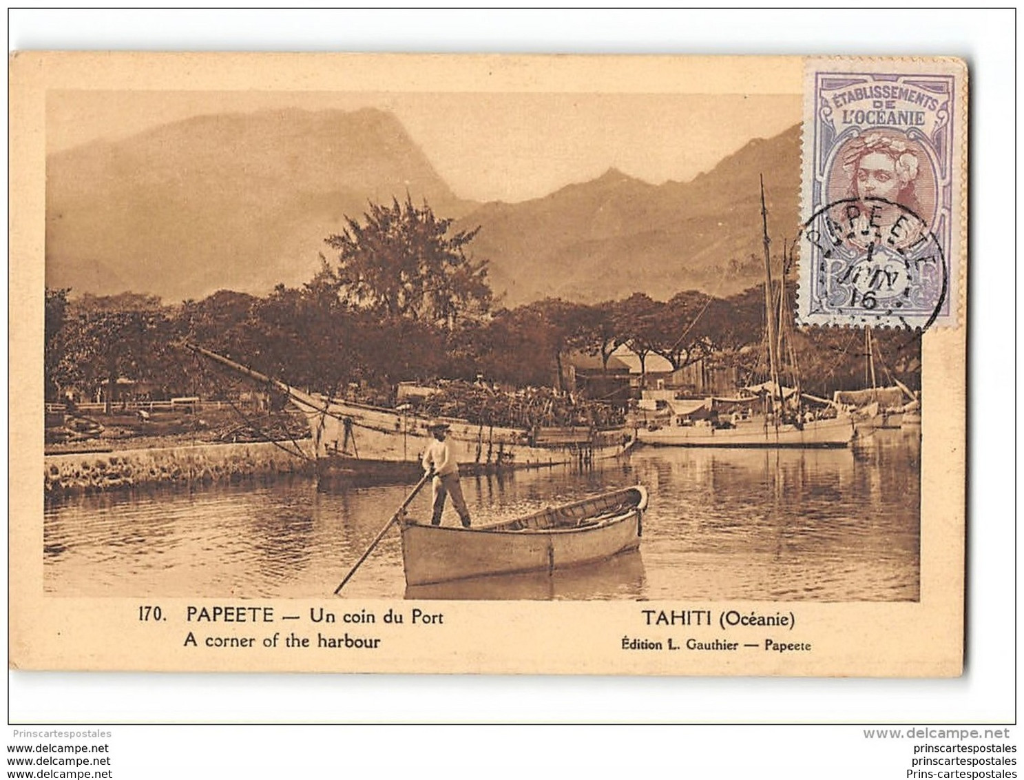 CPA Tahiti Papeete Un Coin Du Port - Polynésie Française