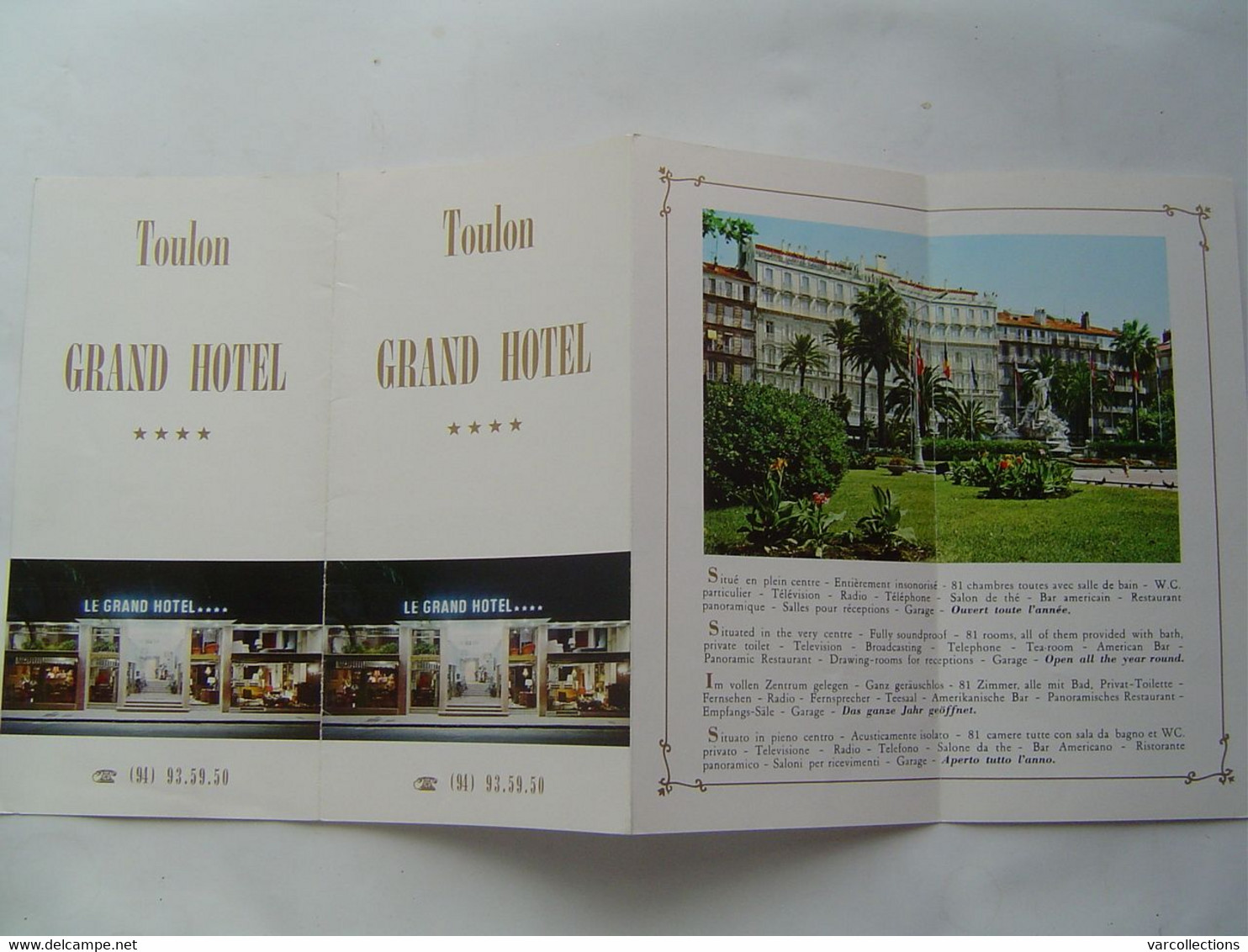 DEPLIANT TOURISME Ancien : GRAND HOTEL **** / TOULON / VAR ( 83 ) - Tourism Brochures