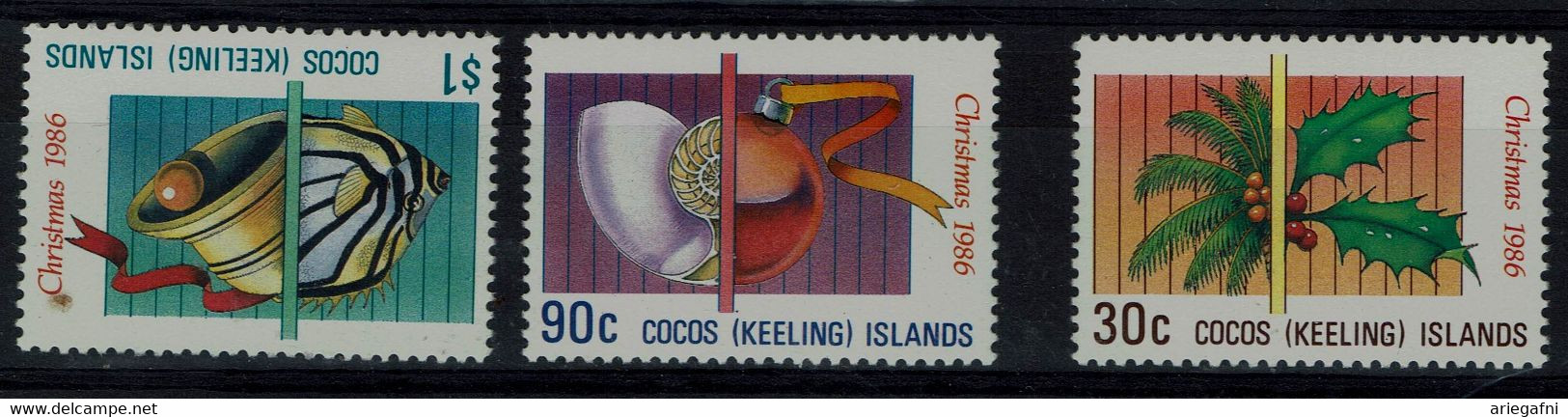 COCOS ISLANDS 1986 CHRISTMAS MI No 163-5 MNH VF!! - Cocos (Keeling) Islands