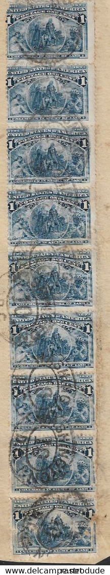 1898 Cover Front - U.S COLUMBUS ISSUE - 1C MULTIPLE FRANKING ( 25 ) To FRANCE - RR - Covers & Documents