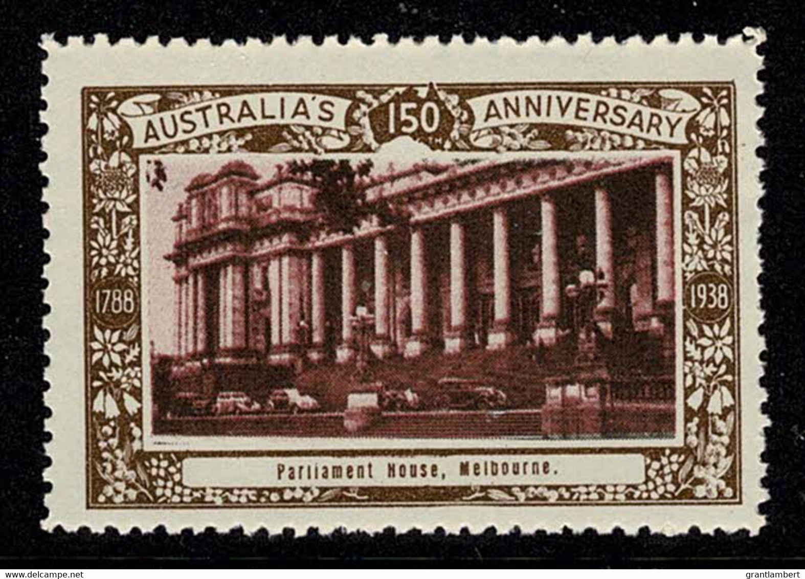 Australia 1938 Parliament House, Melbourne - NSW 150th Anniversary Cinderella MNH - Cinderellas