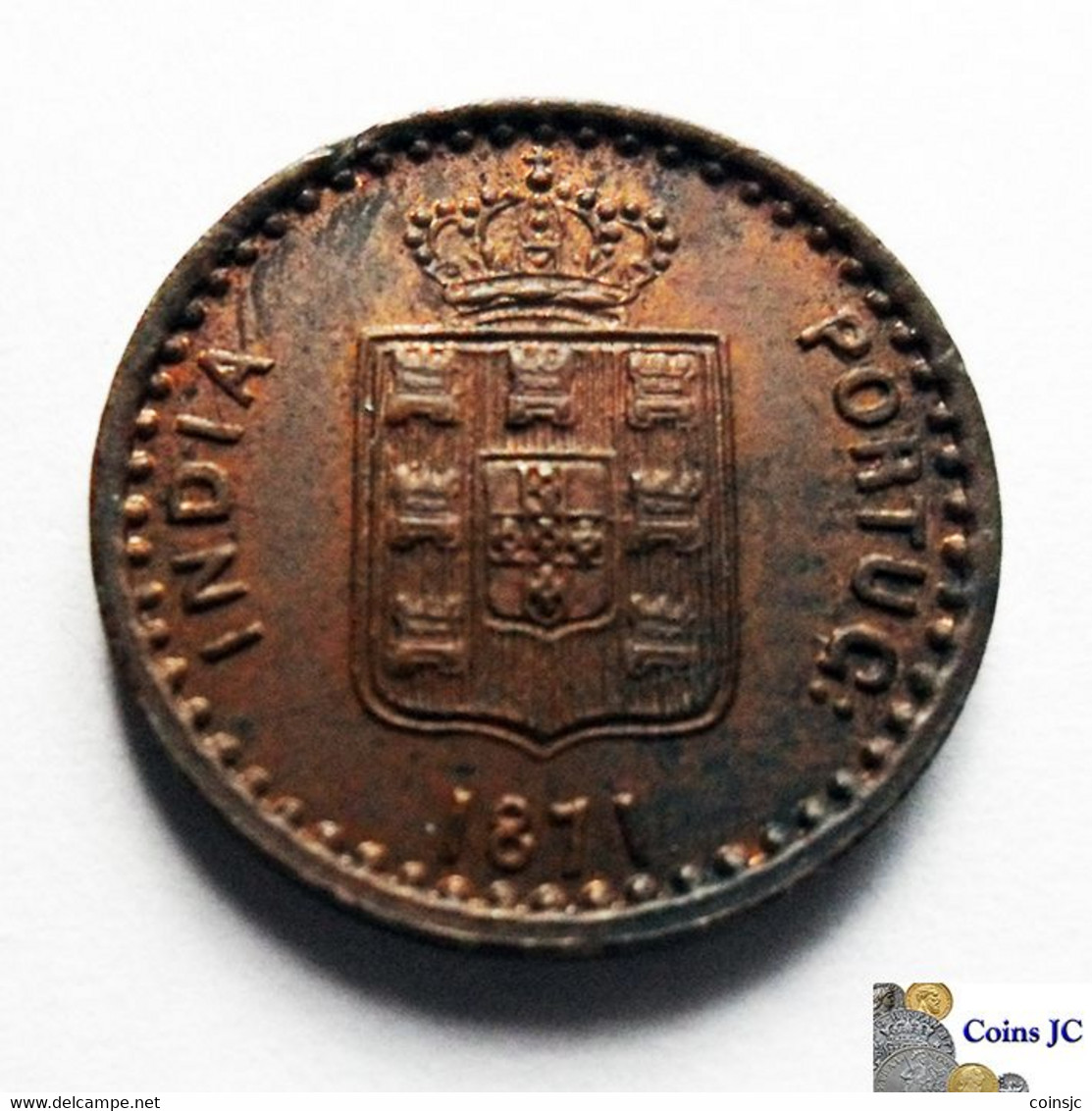 INDIA  PORTUGUESE - 3 Reis - 1871 - Scarce - (SC-) - Indien