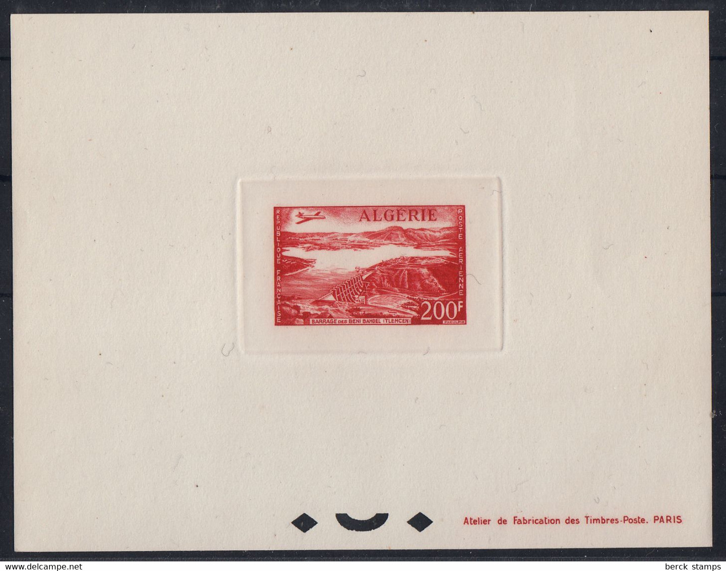 ALGERIE - N°PA 14 - BARRAGE  Des BENI-BAHDEL (TLEMCEN) - EPREUVE DE LUXE. - Airmail