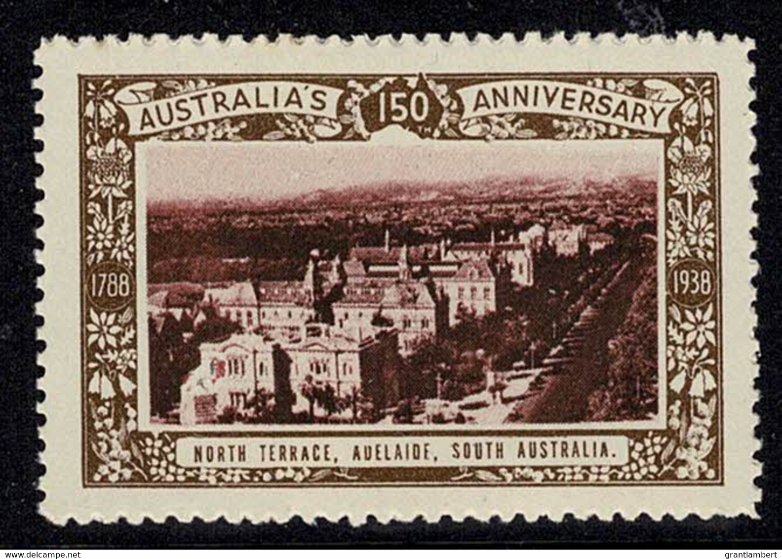 Australia 1938 North Terrace, Adelaide, SA - NSW 150th Anniversary Cinderella MNH - Cinderella