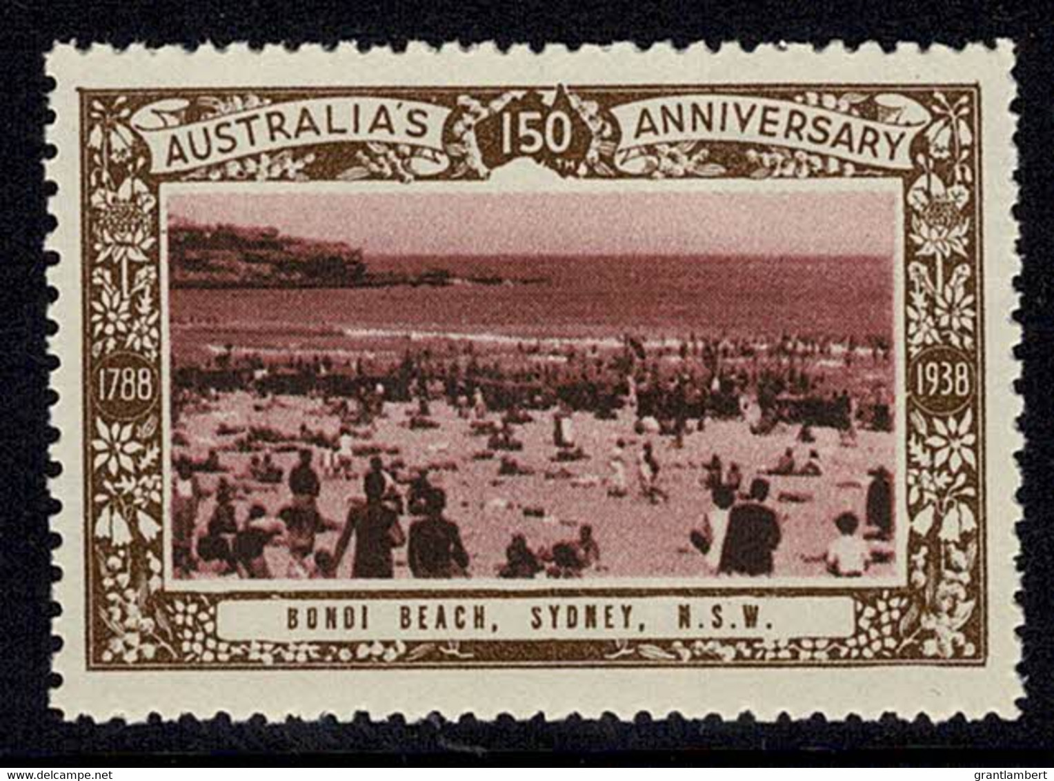 Australia 1938 Bondi Beach, Sydney - NSW 150th Anniversary Cinderella MNH - Cinderelas
