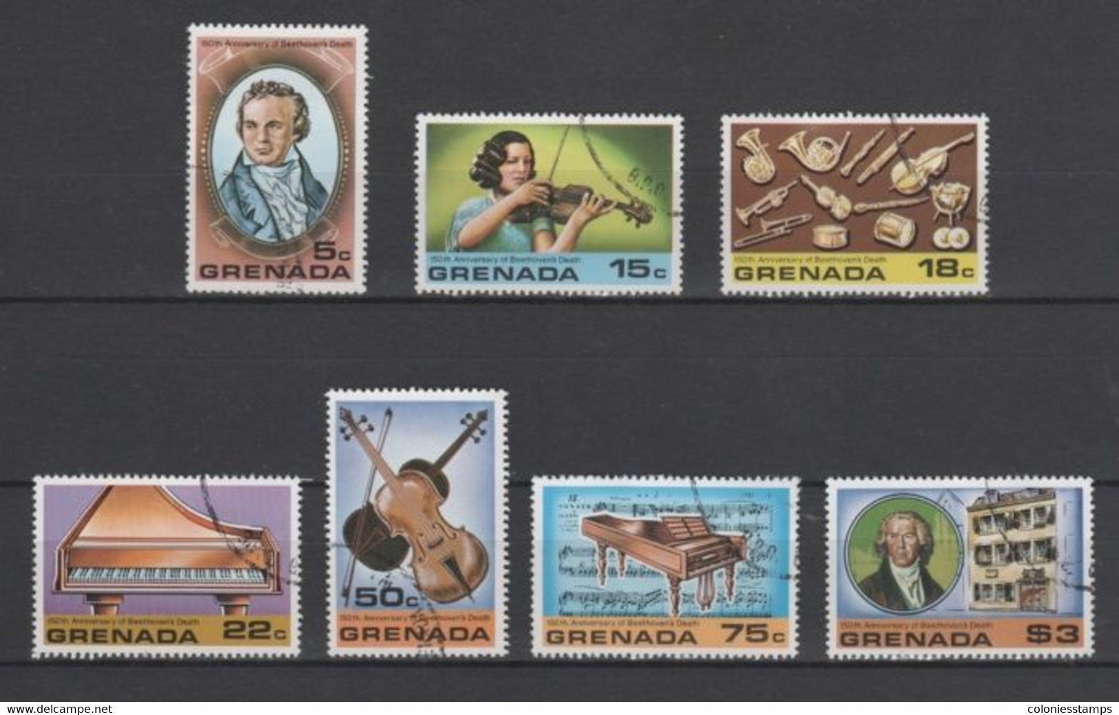 (S0089) GRENADA, 1978 (Ludwig Van Beethoven). Complete Set. Mi ## 904-910. Used - Grenada (1974-...)