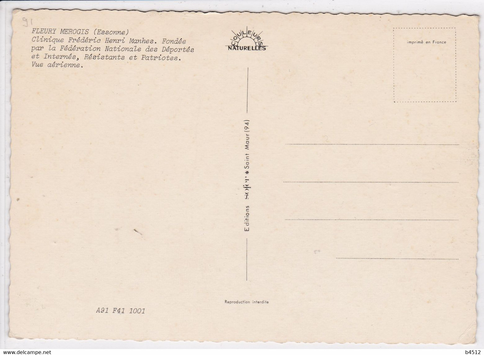 91 FLEURY MEROGIS Clinique Frédéric Henri Manhes ,vue Aérienne - Fleury Merogis