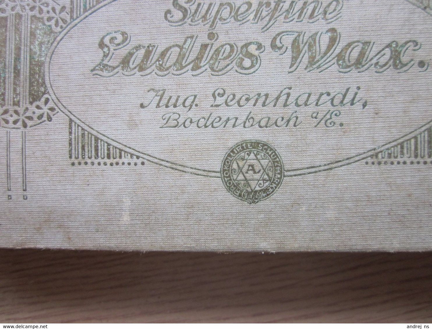 Judaica Old Cardboard Box Superfine Ladies Wax Aug. Lenhardi Bodenbach - Dozen