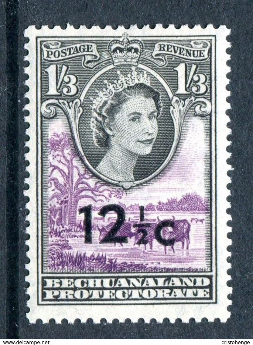 Bechuanaland Protectorate 1961 QEII Decimal Surcharges - 12½c On 1/3 Black & Lilac HM (SG 164) - 1885-1964 Bechuanaland Protectorate