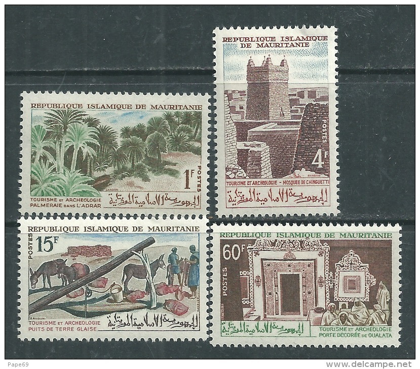 Mauritanie  N° 193 / 96  X  Tourisme Et Archéologie. Les 4 Valeurs Trace De Charnière SinonTB - Mauritanie (1960-...)
