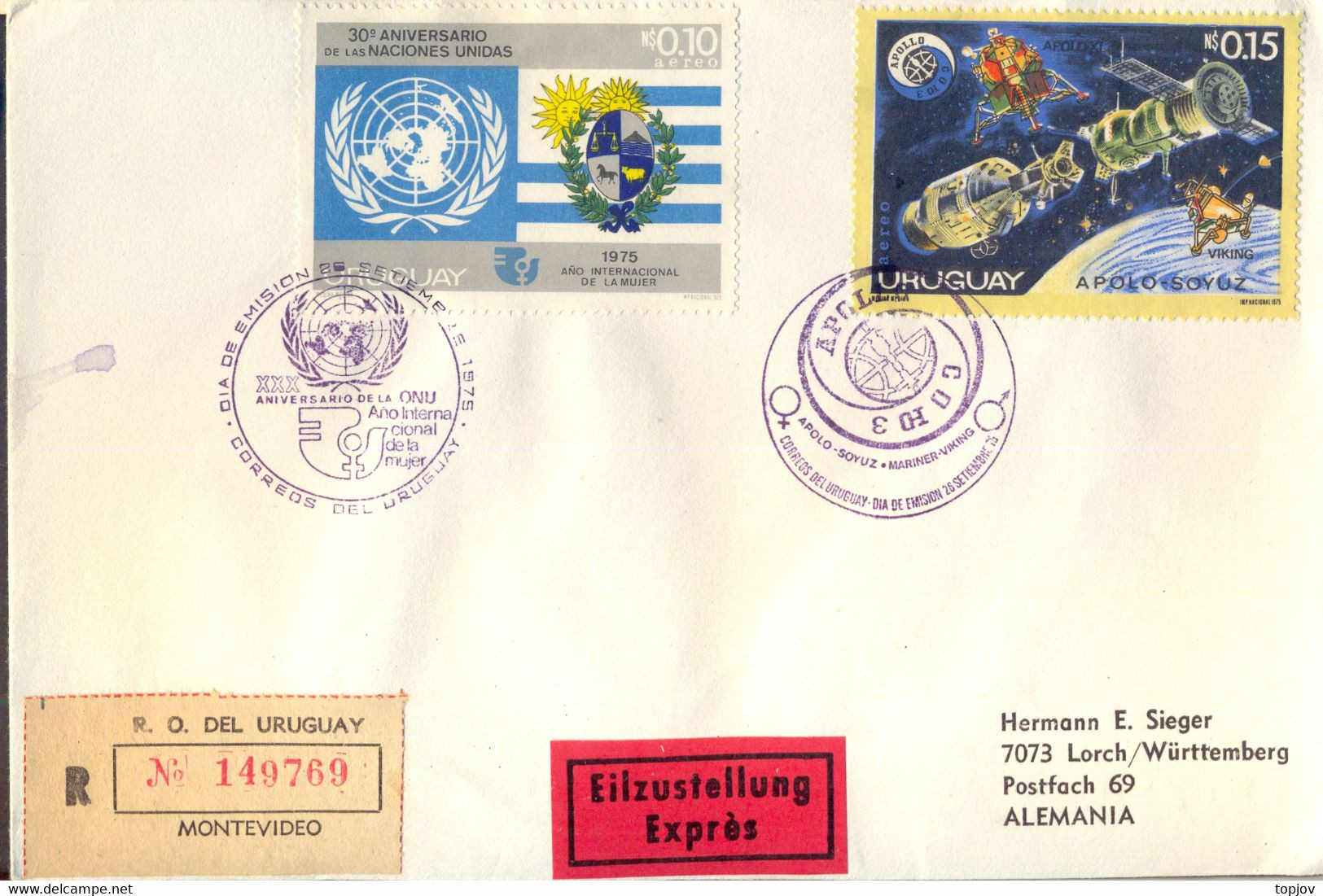 URUGUAY - APOLO  SOYUZ  VIKING - 1975 - Südamerika