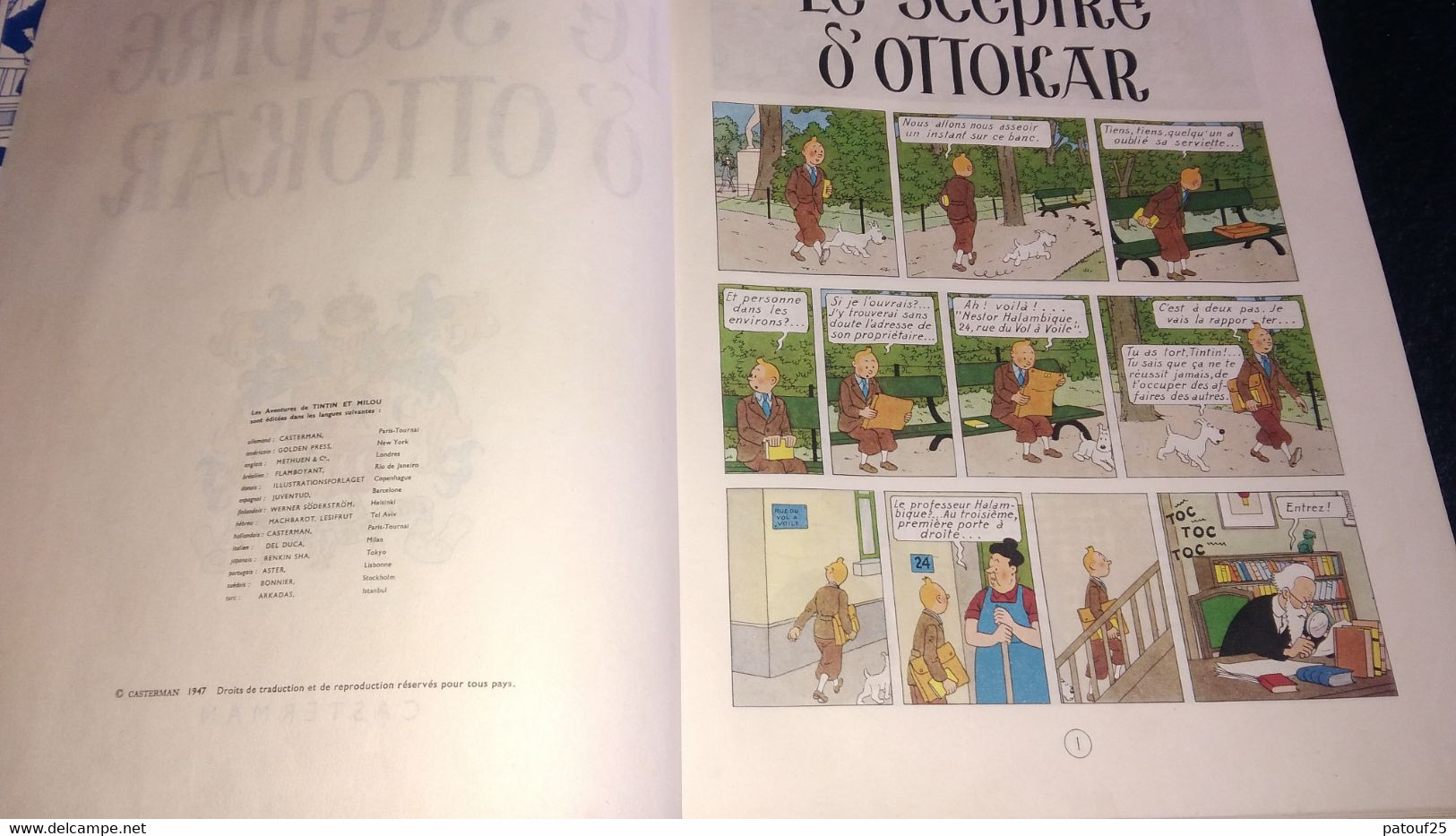 Tintin Le Sceptre D'ottokar Casterman 1947 - Hergé