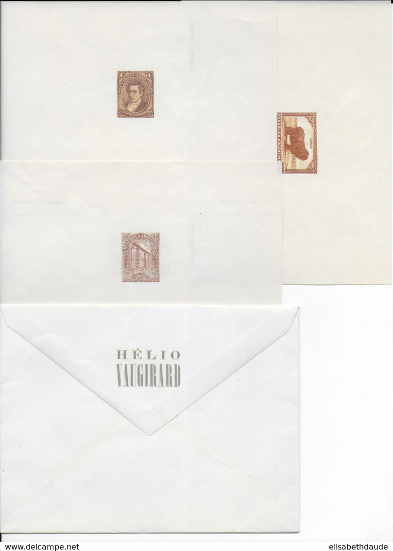 ARGENTINA - RARE ENSEMBLE De 8 EPREUVES DANS L'ENV. D'ORIGINE REIMPRESSION De 1951 HELIO VAUGIRARD ! HISTOIRE POSTALE !! - Blocks & Sheetlets