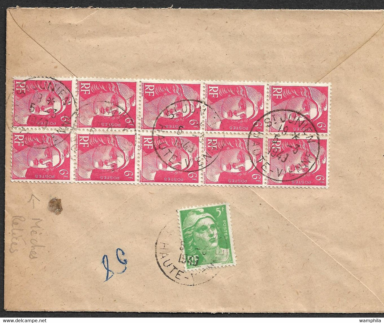 France N°721A Mèches Reliées - Storia Postale