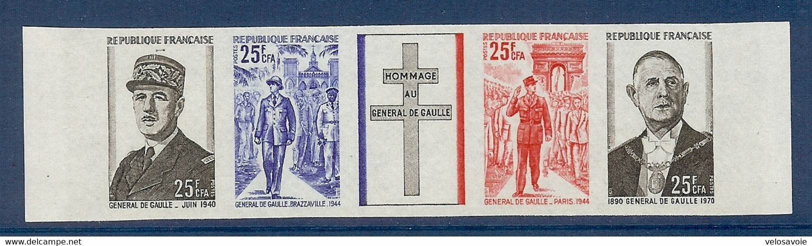 REUNION N° 403A BANDE DE GAULLE EN NON DENTELEE ** - Unused Stamps