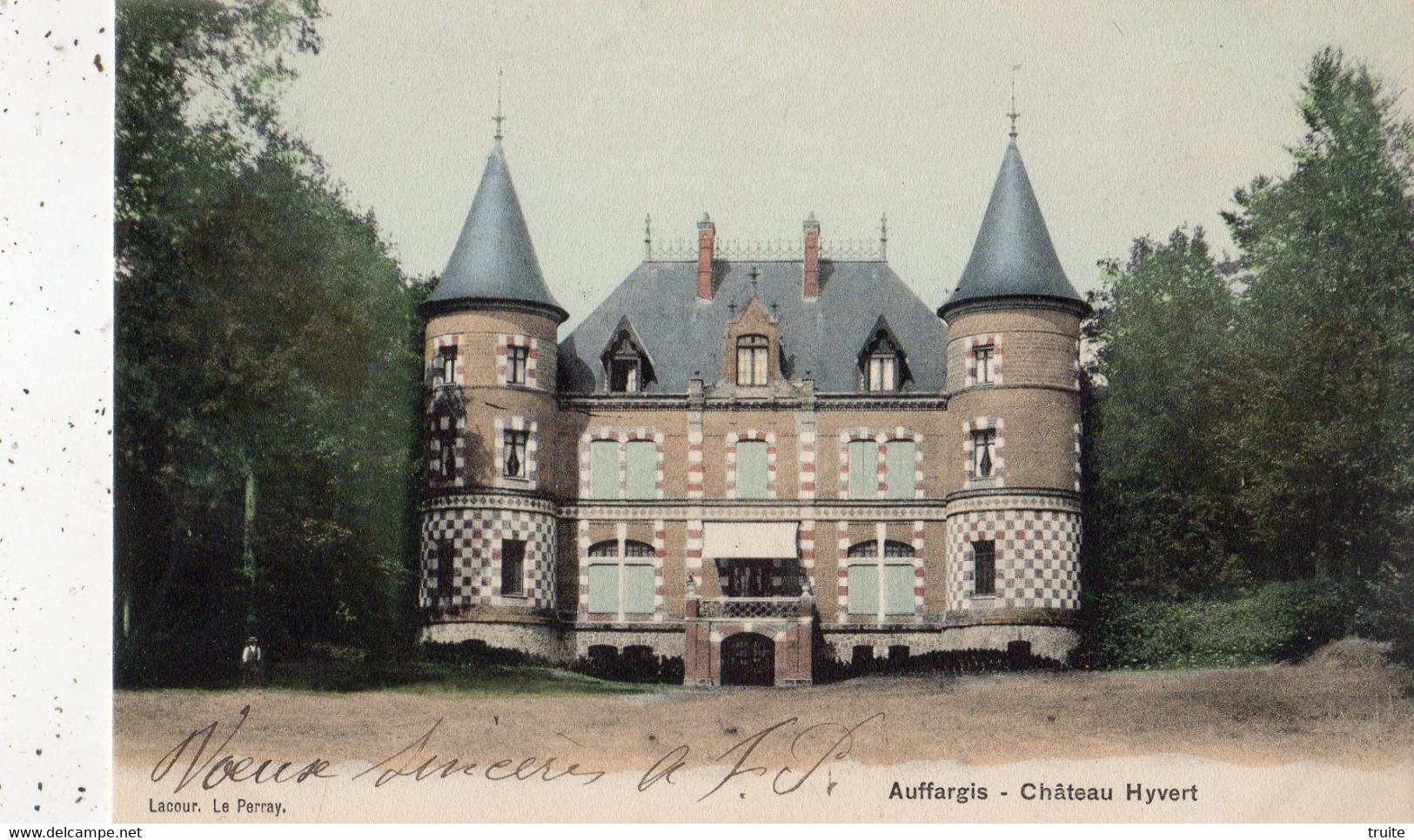 AUFFARGIS CHATEAU HYVERT (CARTE COLORISEE) - Auffargis