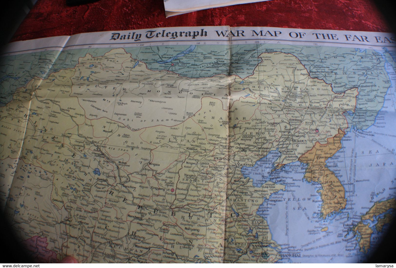 GUERRE WW2-WAR MAP FAR EAST DAILY TELEGRAPH CARTE GÉOGRAPHIQUE ARMÉES☛LONDON☛RAILWAY OIL PIPELINE-STRATEGIC ROAD-STEAMER - Carte Geographique