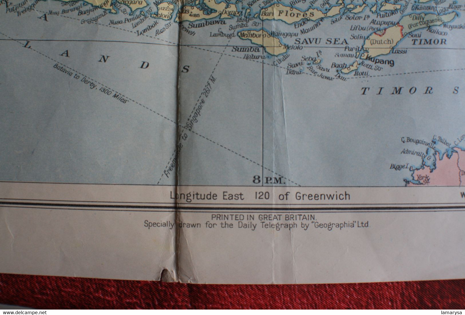 GUERRE WW2-WAR MAP FAR EAST DAILY TELEGRAPH CARTE GÉOGRAPHIQUE ARMÉES☛LONDON☛RAILWAY OIL PIPELINE-STRATEGIC ROAD-STEAMER