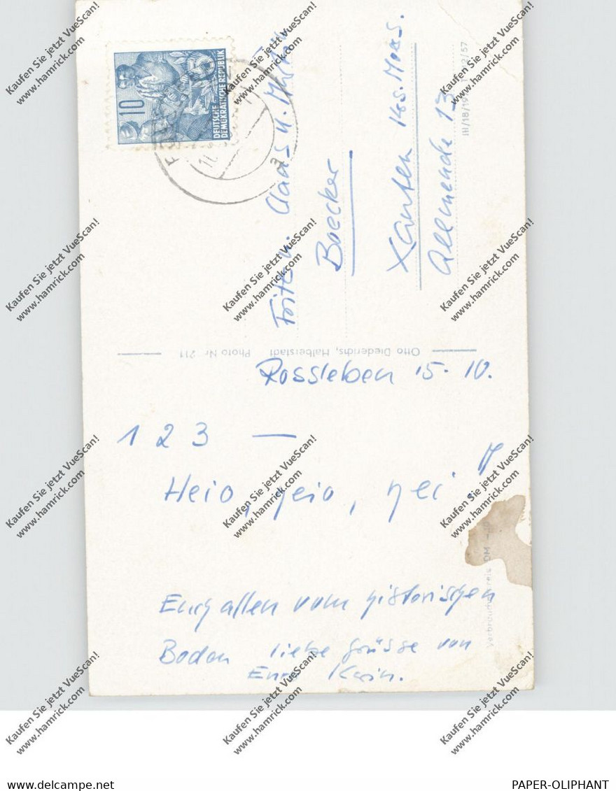 0-4735 ROSSLEBEN, Goethe-Schule, 1957, Druckstelle - Rossleben