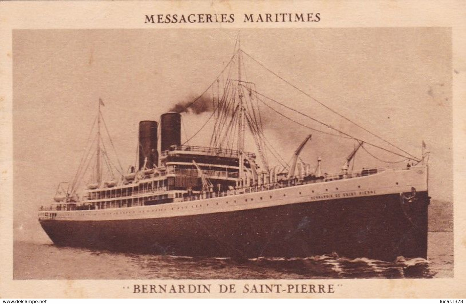 MESSAGERIES MARITIMES / BERNARDIN DE SAINT PIERRE - Dampfer