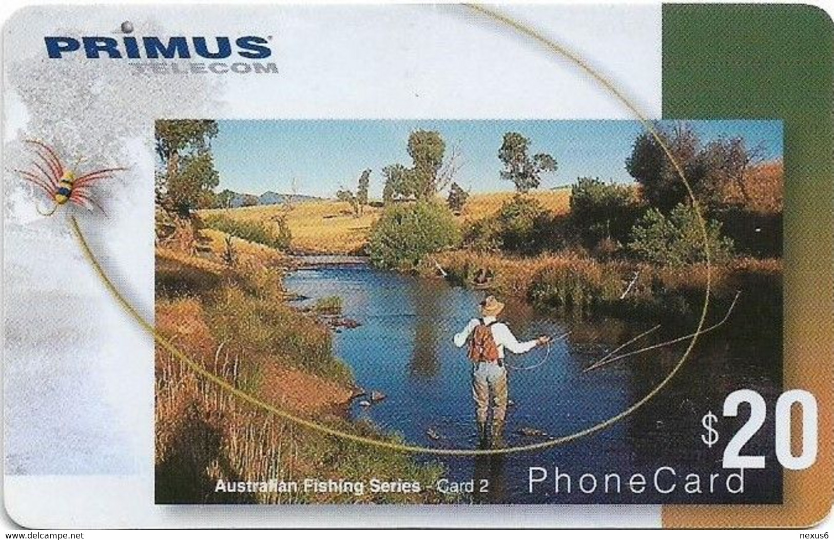 Australia - Primus - Australian Fishing Series, Fishing #2, Exp.31.05.2002, Remote Mem. 20$, Used - Australia