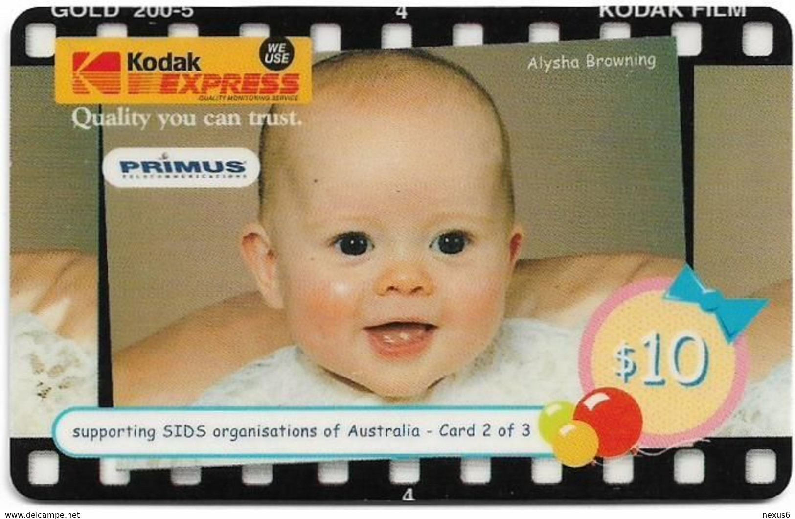 Australia - Primus - Kodak Express 2-3, Babies, Exp.09.1999, GSM Refill 10$, Used - Australia