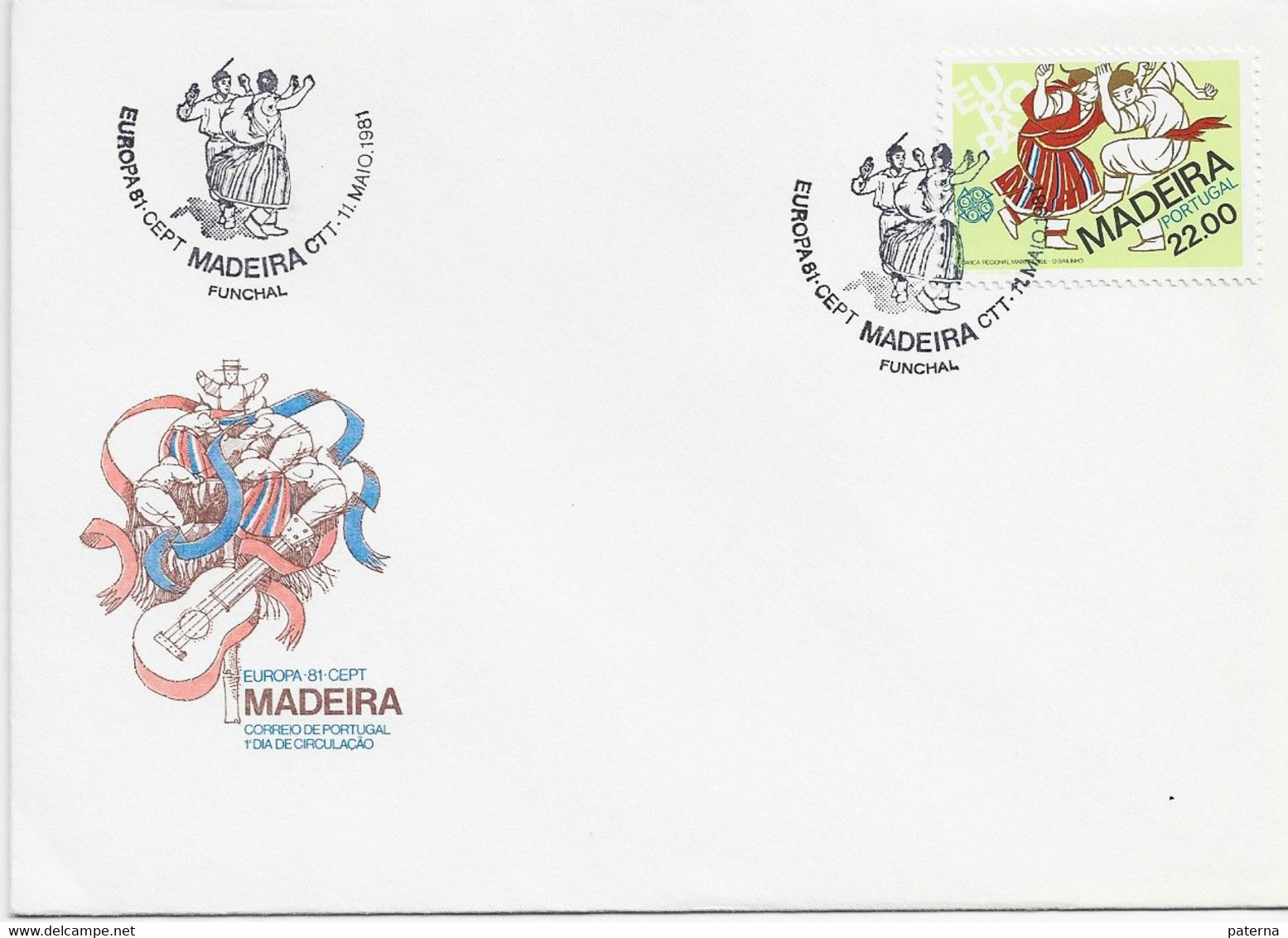 3556    FDC Ctt    Madeira  1981, Europa C.E.P.T., Música , Baile - FDC