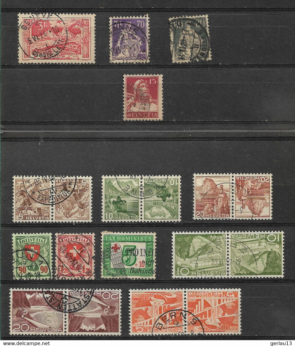 LOT  SUISSE   OBLITERES - Collections (sans Albums)