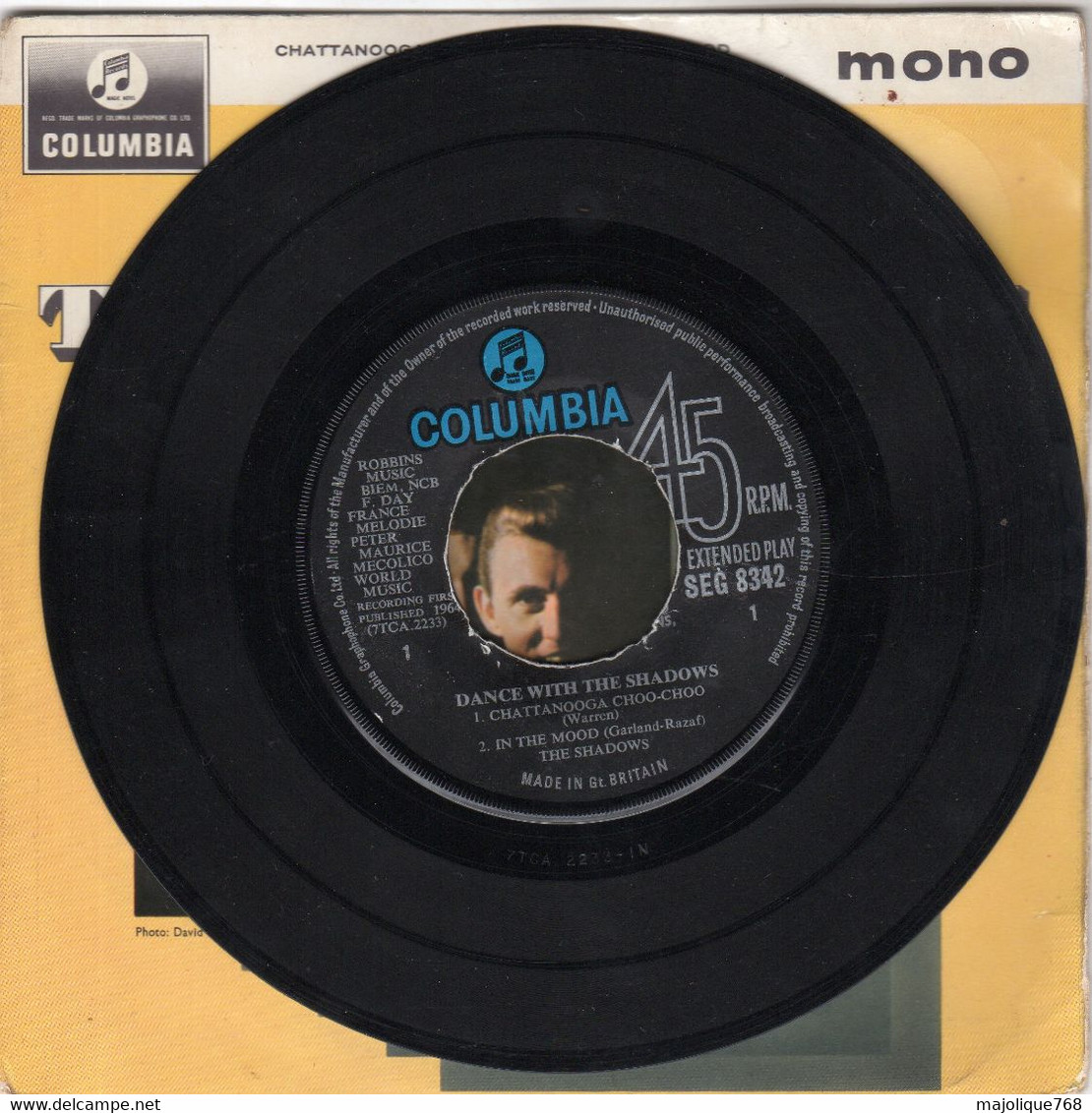 Disque The Shadows - Dance With The Shadows - Columbia SEG 8342 - U K 1964 - - Instrumentaal