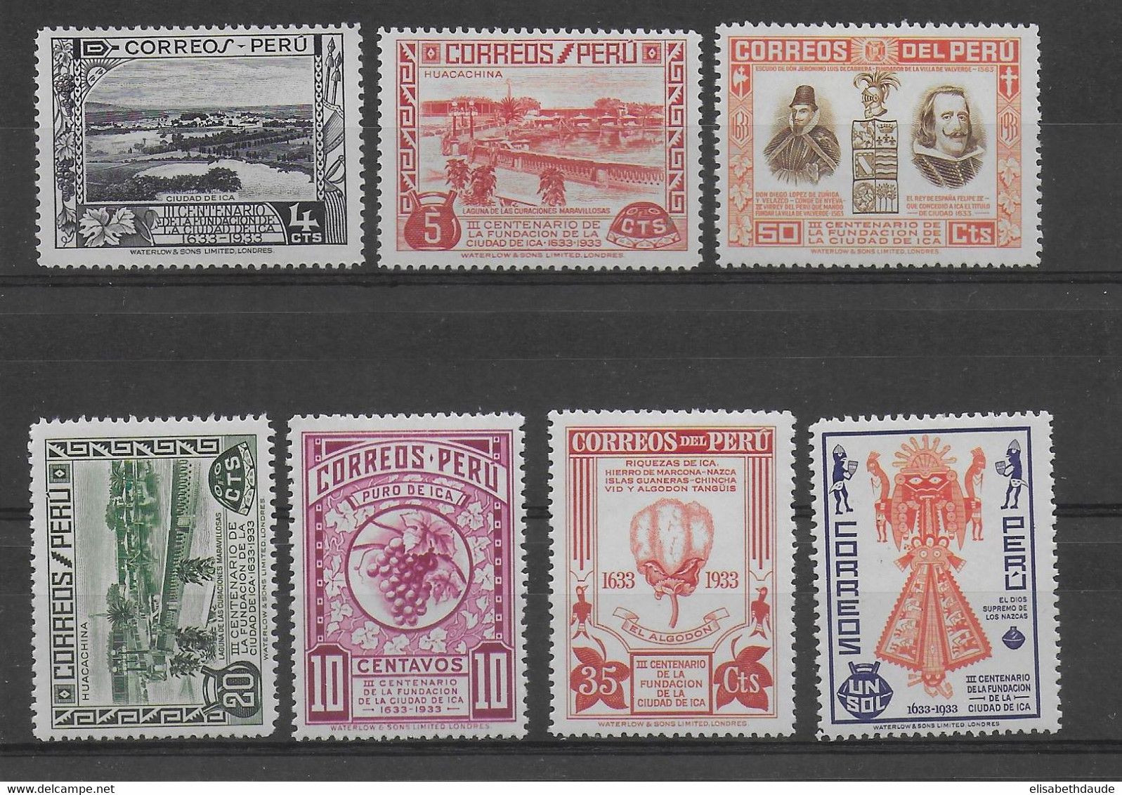 PEROU - 1935 - SERIE COMPLETE YVERT 313/319 * MLH - COTE = 85 EUR - Peru