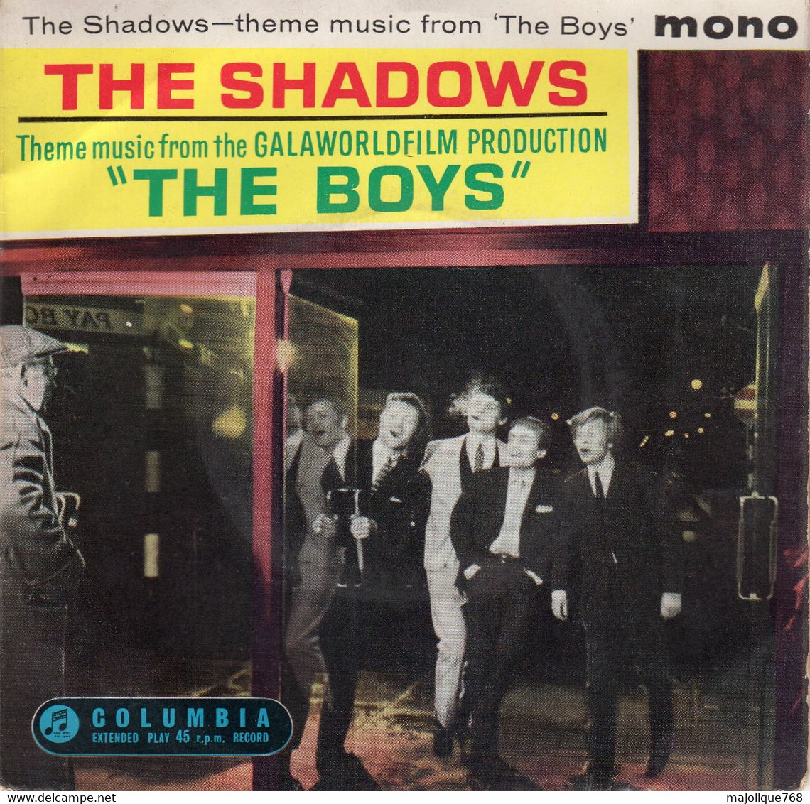 Disque The Shadows  - Theme From "The Boys" - Columbia SEG 8193 U K 1962 - Instrumentaal