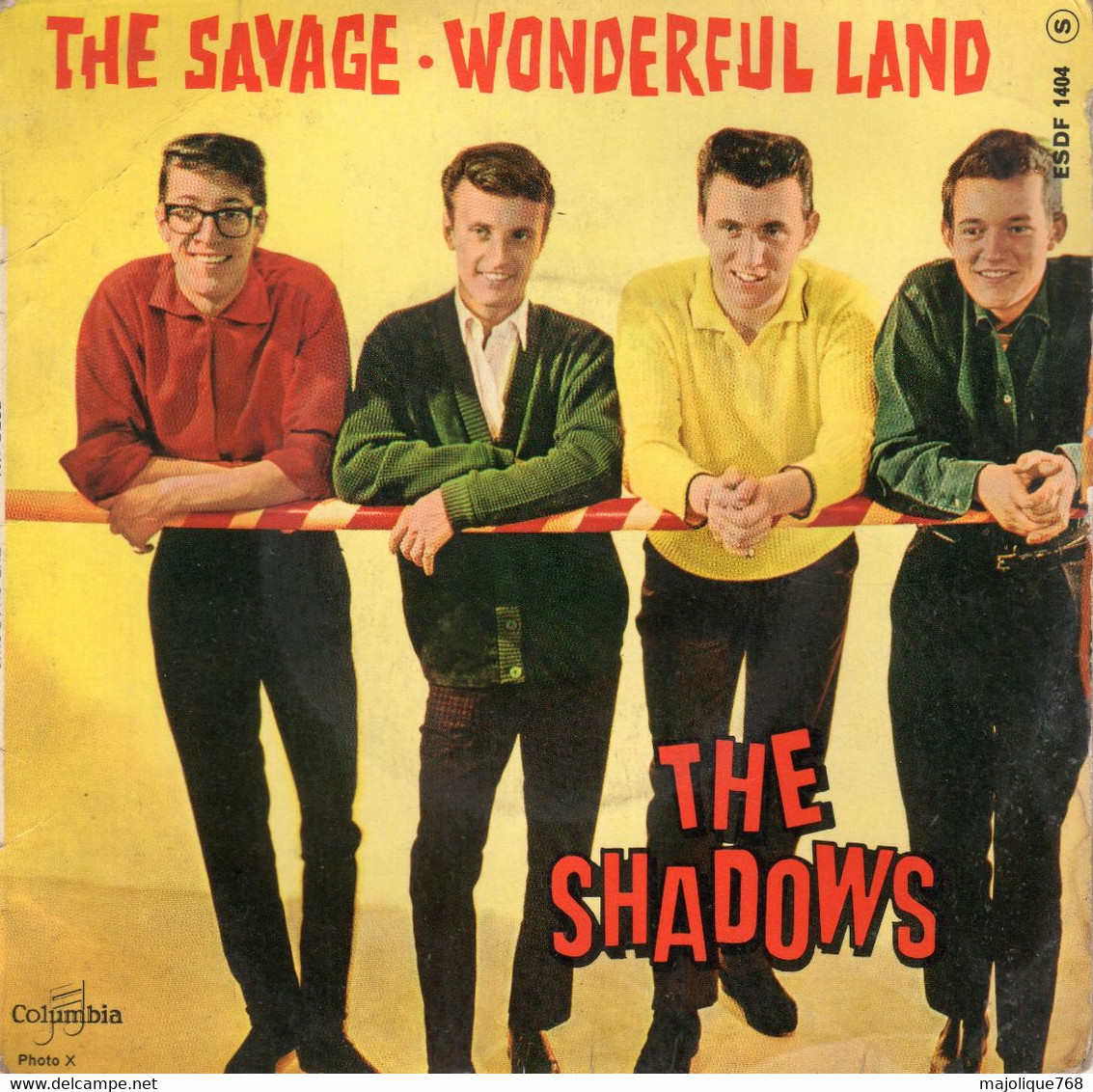 Disque The Shadows  - The Savage Wonderful Land - Columbia ESDF 1404 France 1962 - Instrumental