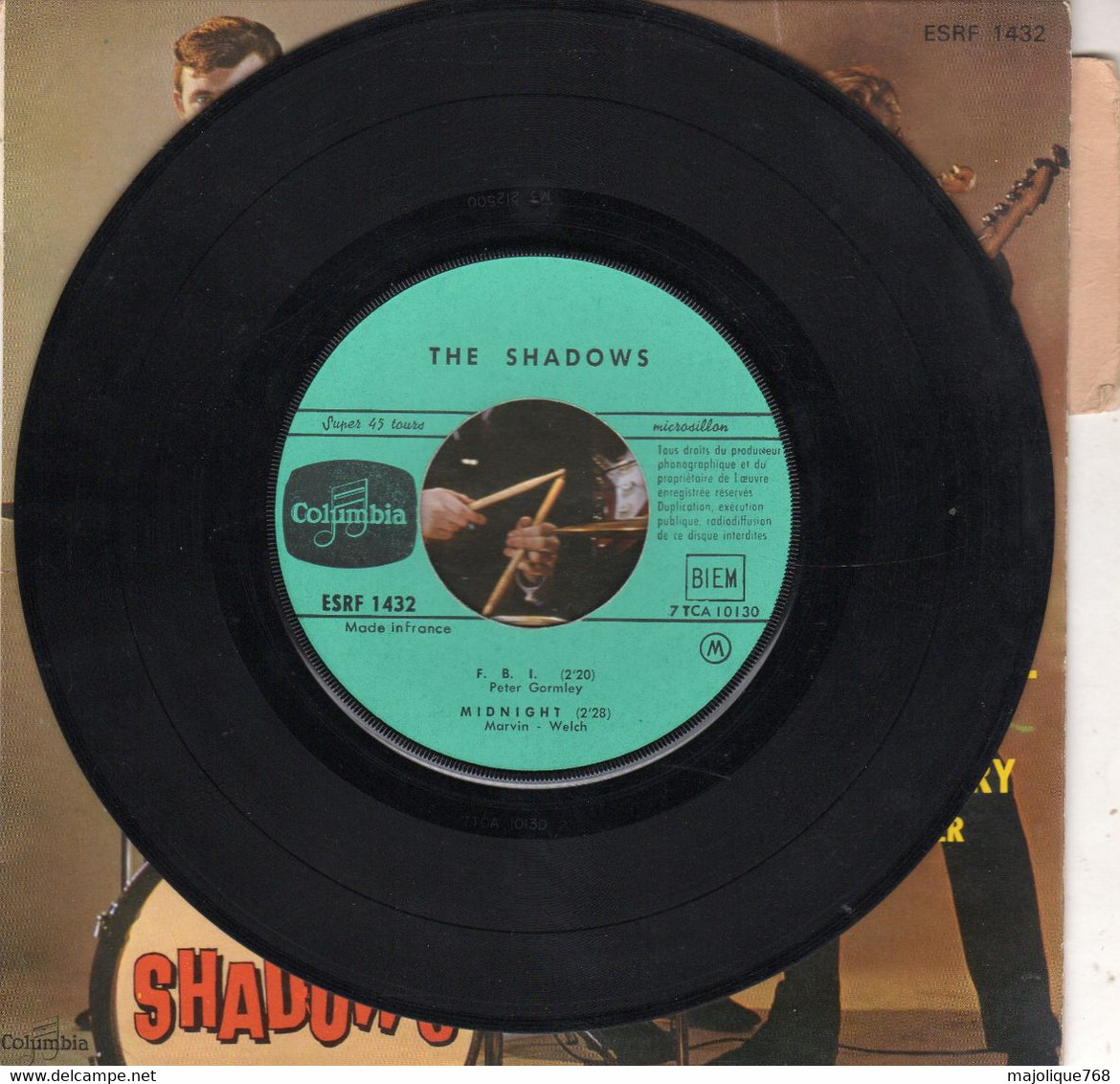 Disque The Shadows - FBI - Columbia ESDF 1432 France 1963 - Instrumental