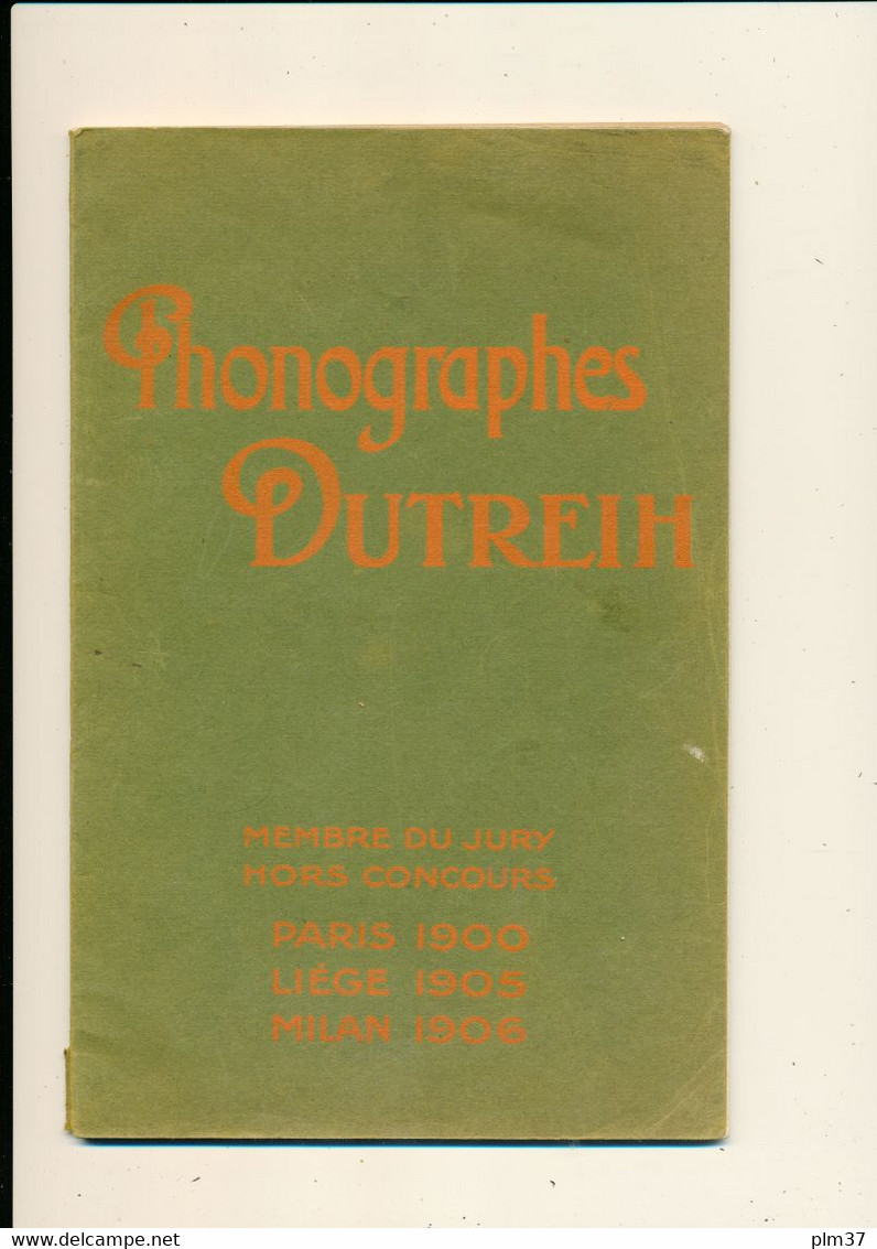 PHONOGRAPHES "Dutreih" - Répertoire Français Des Cylindres Moulés "Dutreih", 1908 - Sonstige & Ohne Zuordnung
