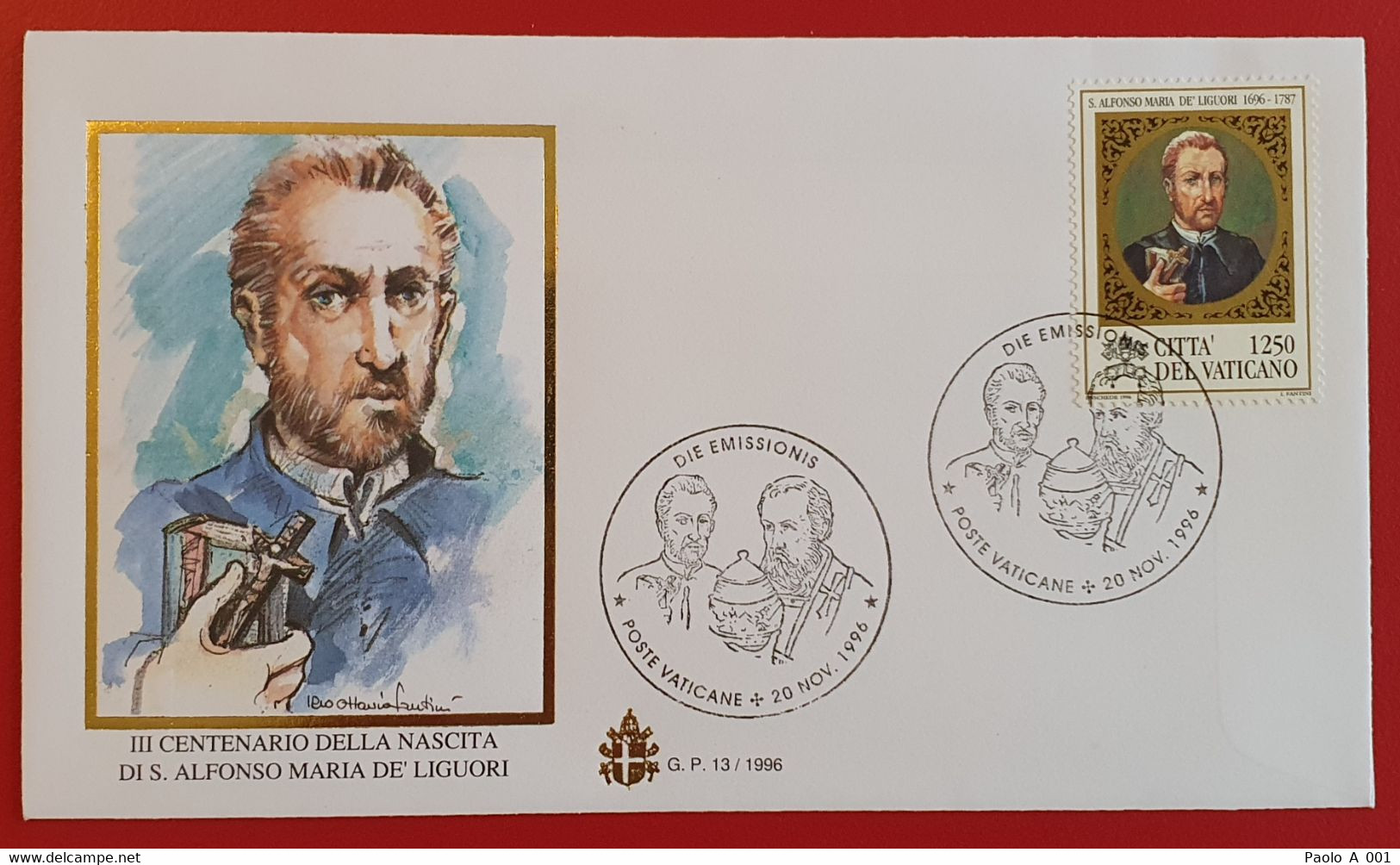 VATICANO VATIKAN VATICAN ALFONSO MARIA DE LIGUORI 1996 FDC - Storia Postale