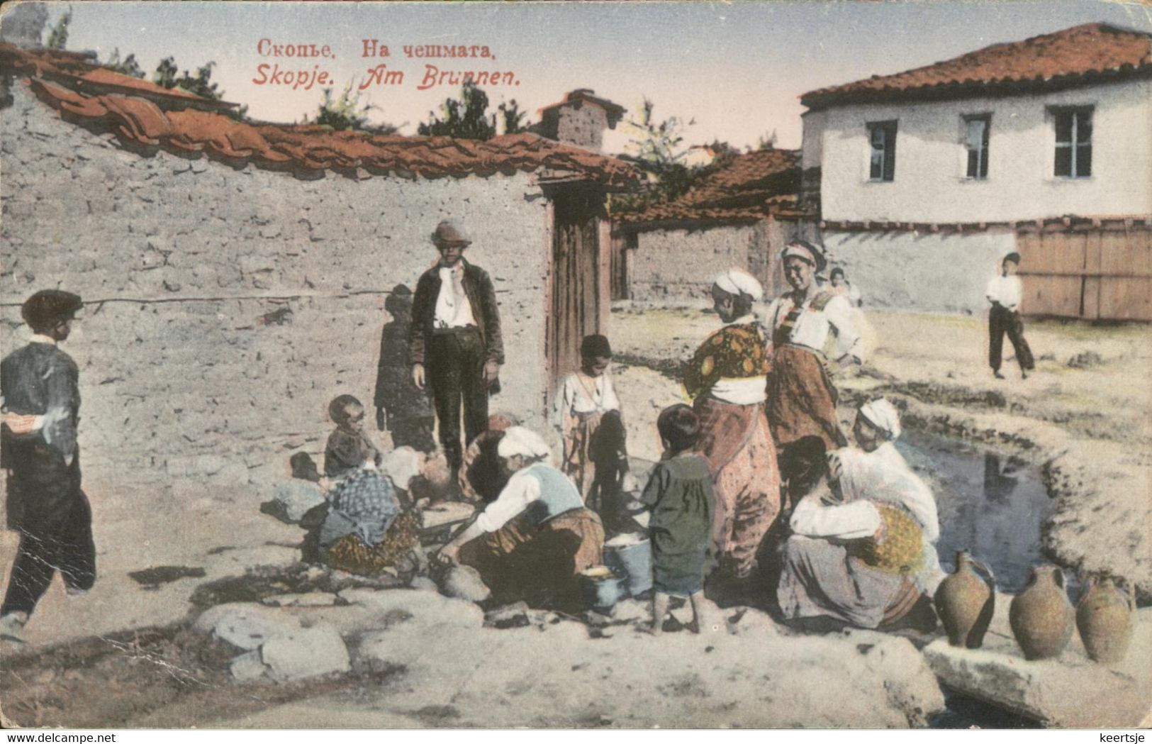 Macedonie Macedonian - Skopje - Am Brunnen - 1918 - Macedonia Del Norte