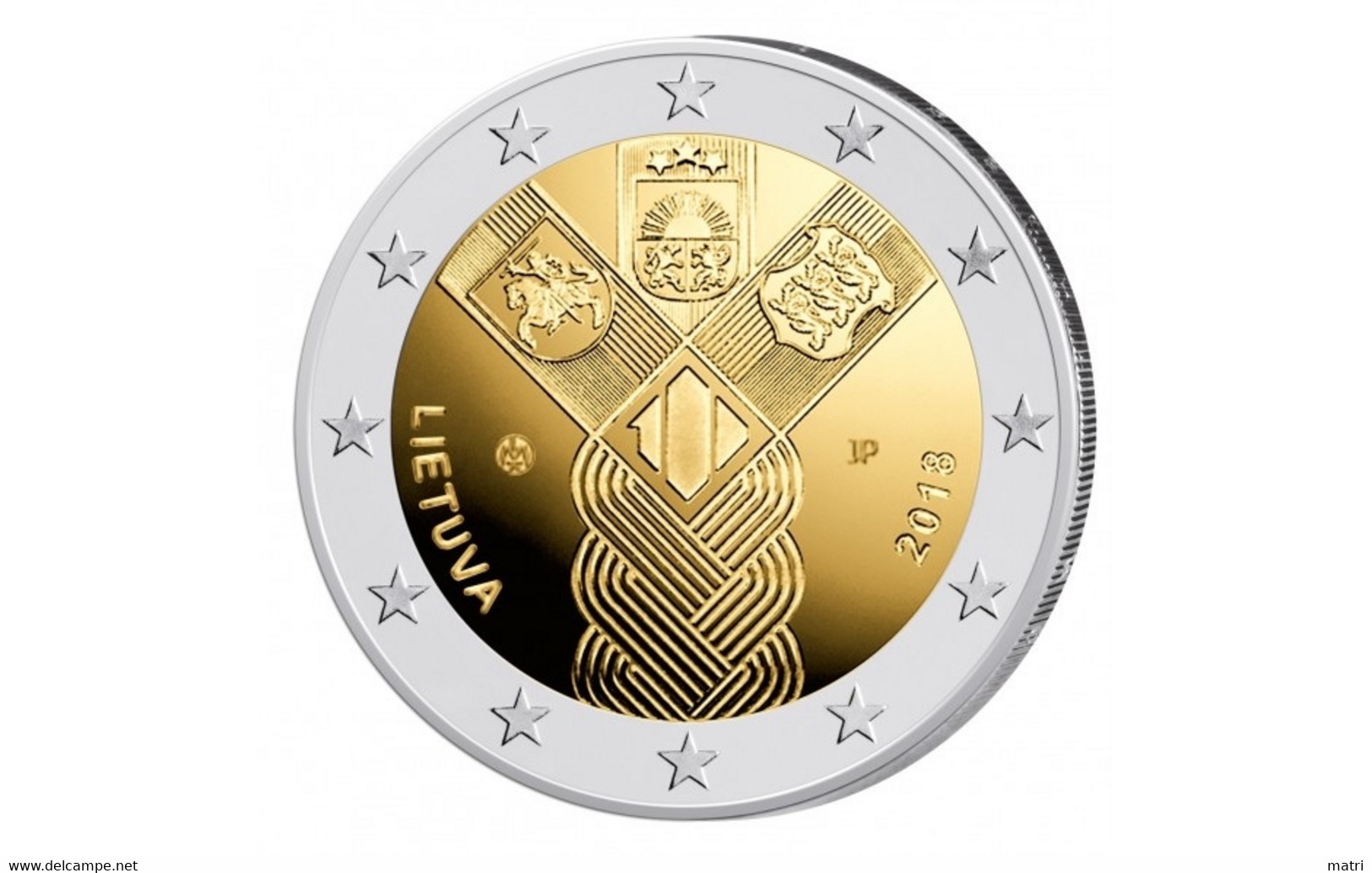 Lithuania 2 Euro 2018 Baltic Independence UNC - Lituanie