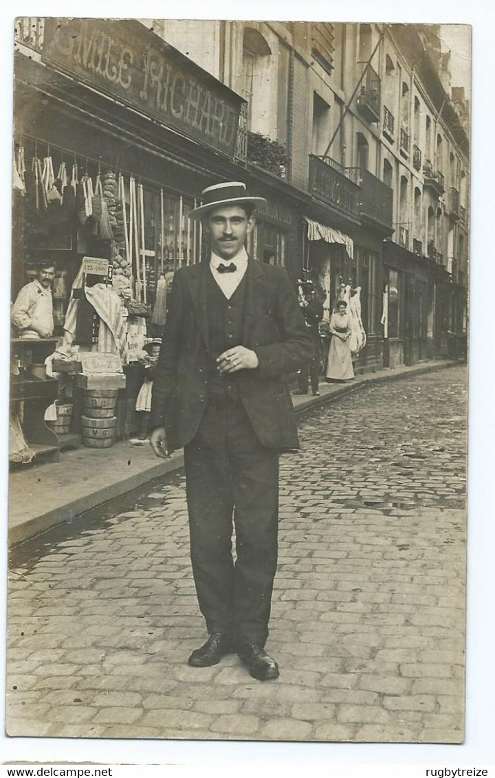 3717 DIEPPE - Rue Du Mortier D'Or Epicerie Emile RICHARD, Menuiserie VIRMONTOIS Et Boucherie LEMONNIER - Vers 1910/1920 - Dieppe