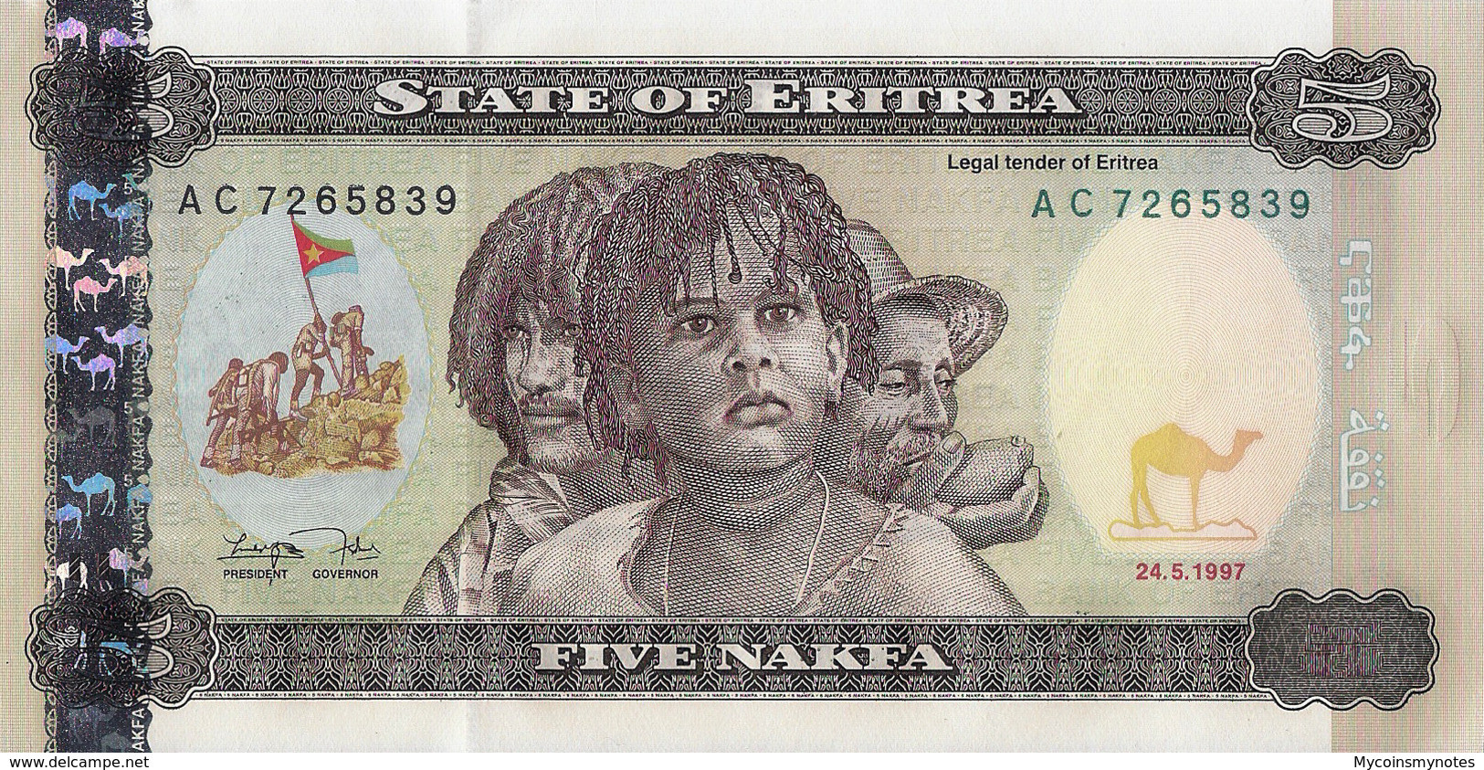 ERITREA, 5 NAKFA, 1997, P2, UNC - Eritrea