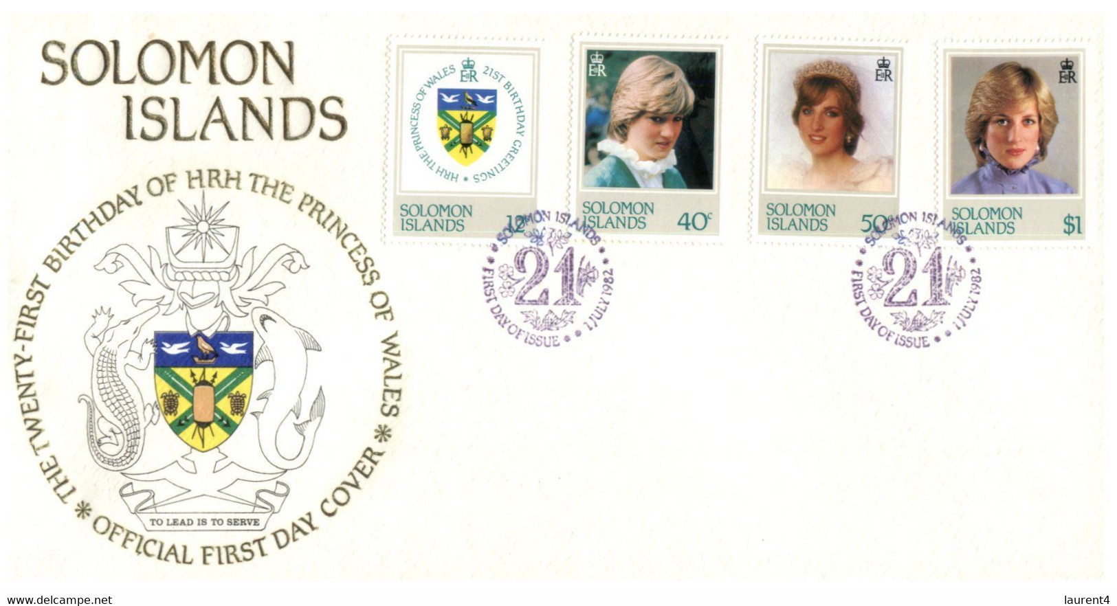 (P 15) Solomon Island (1982) FDC Cover / Premier Jour - Princess Of Wales - Salomoninseln (Salomonen 1978-...)